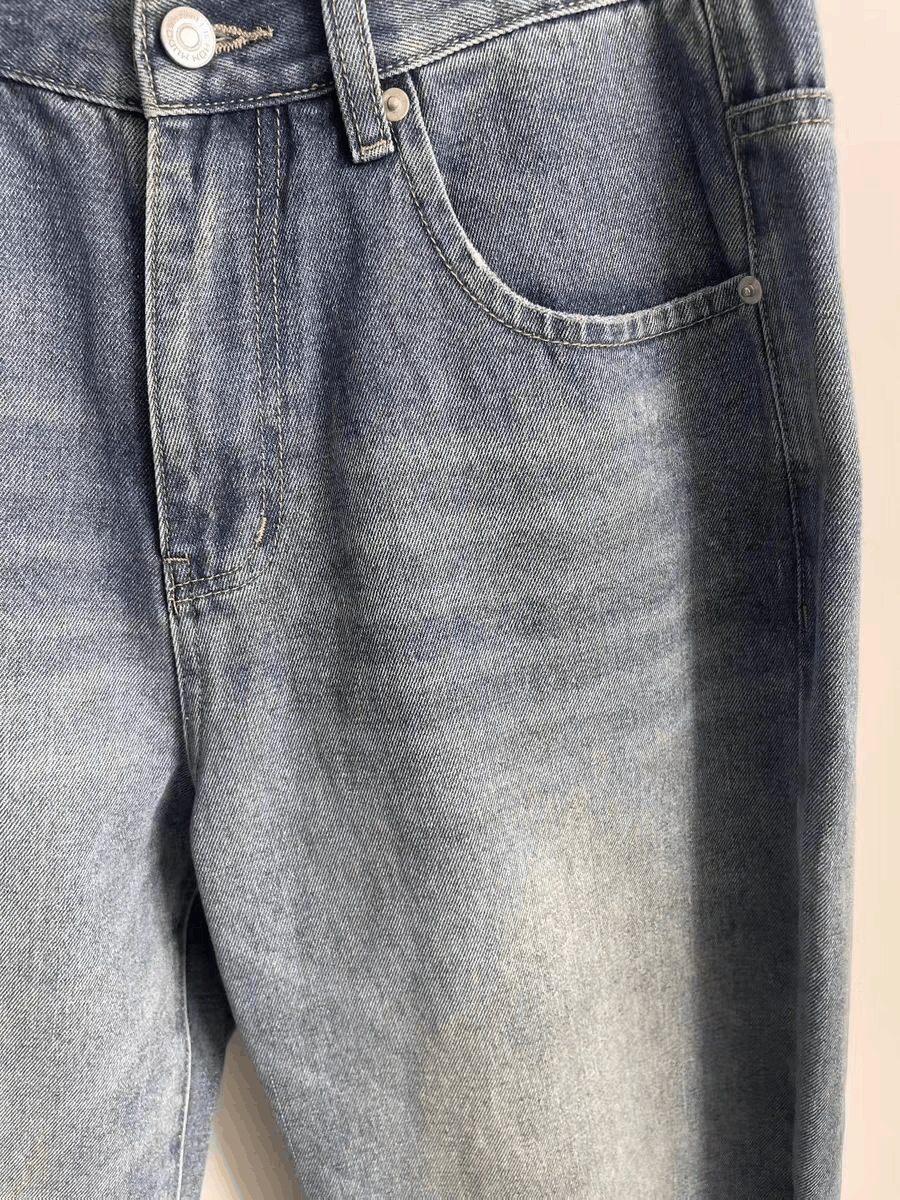 Jean × Vintage washed faded cleanfit ripped damaged yuppie baggy jeans Size US 38 / EU 54 - 10 Thumbnail