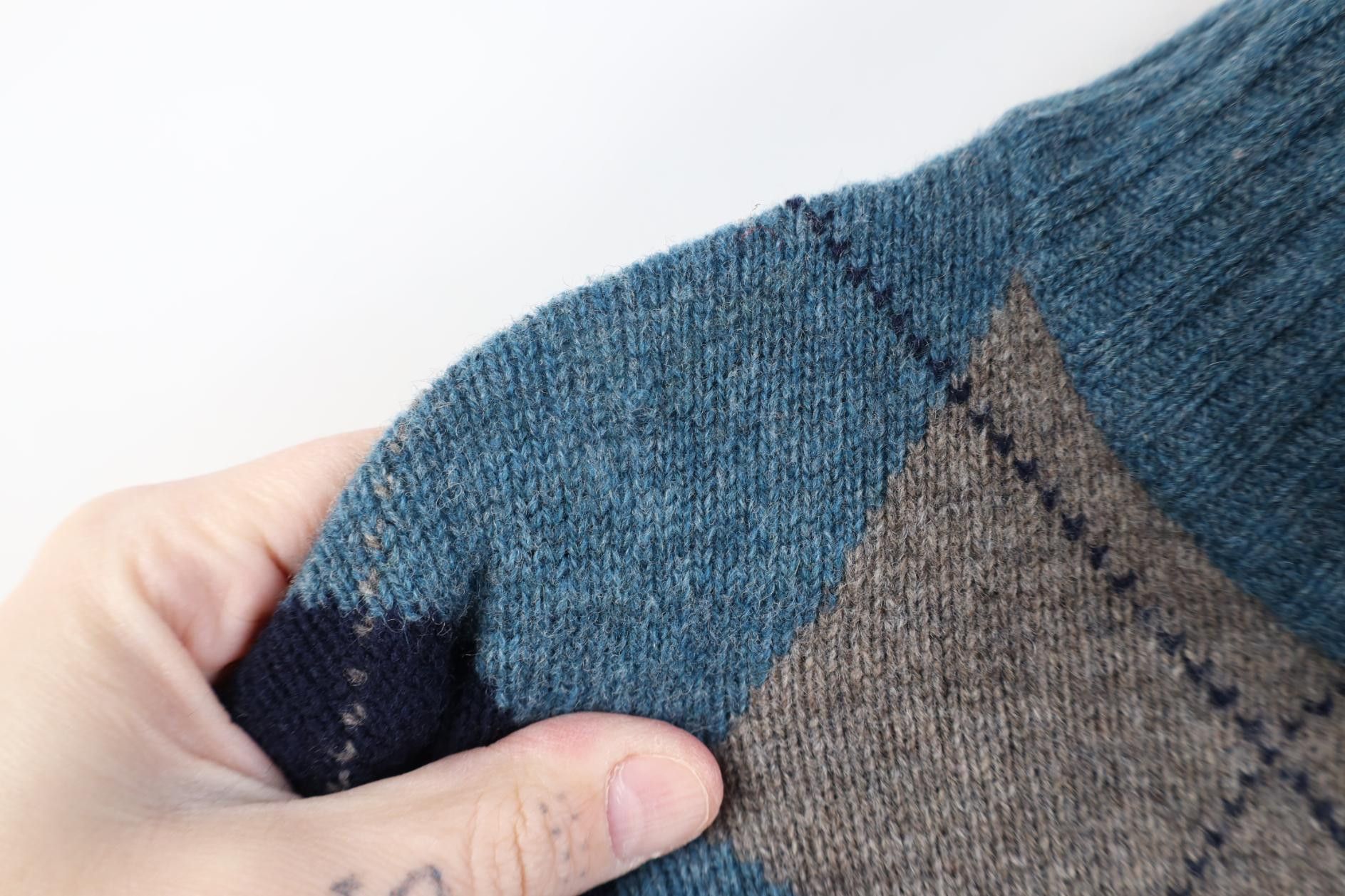 J.Crew Vintage Y2K J Crew Lambswool Diamond Knit 1/4 Zip Sweater Size US M / EU 48-50 / 2 - 4 Thumbnail
