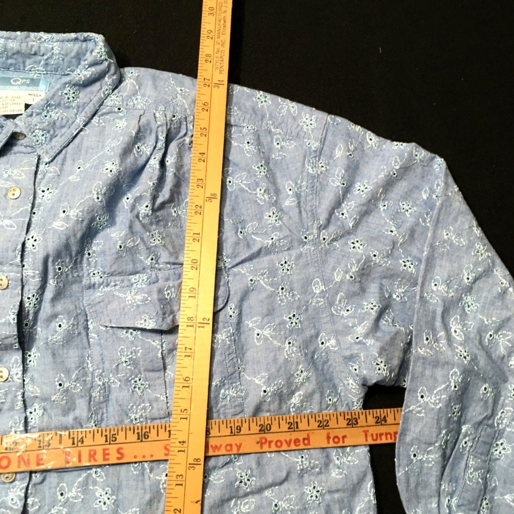 Vintage VINTAGE QPS Western Embroidered womens Shirt Size large blue pocket Size L / US 10 / IT 46 - 4 Thumbnail