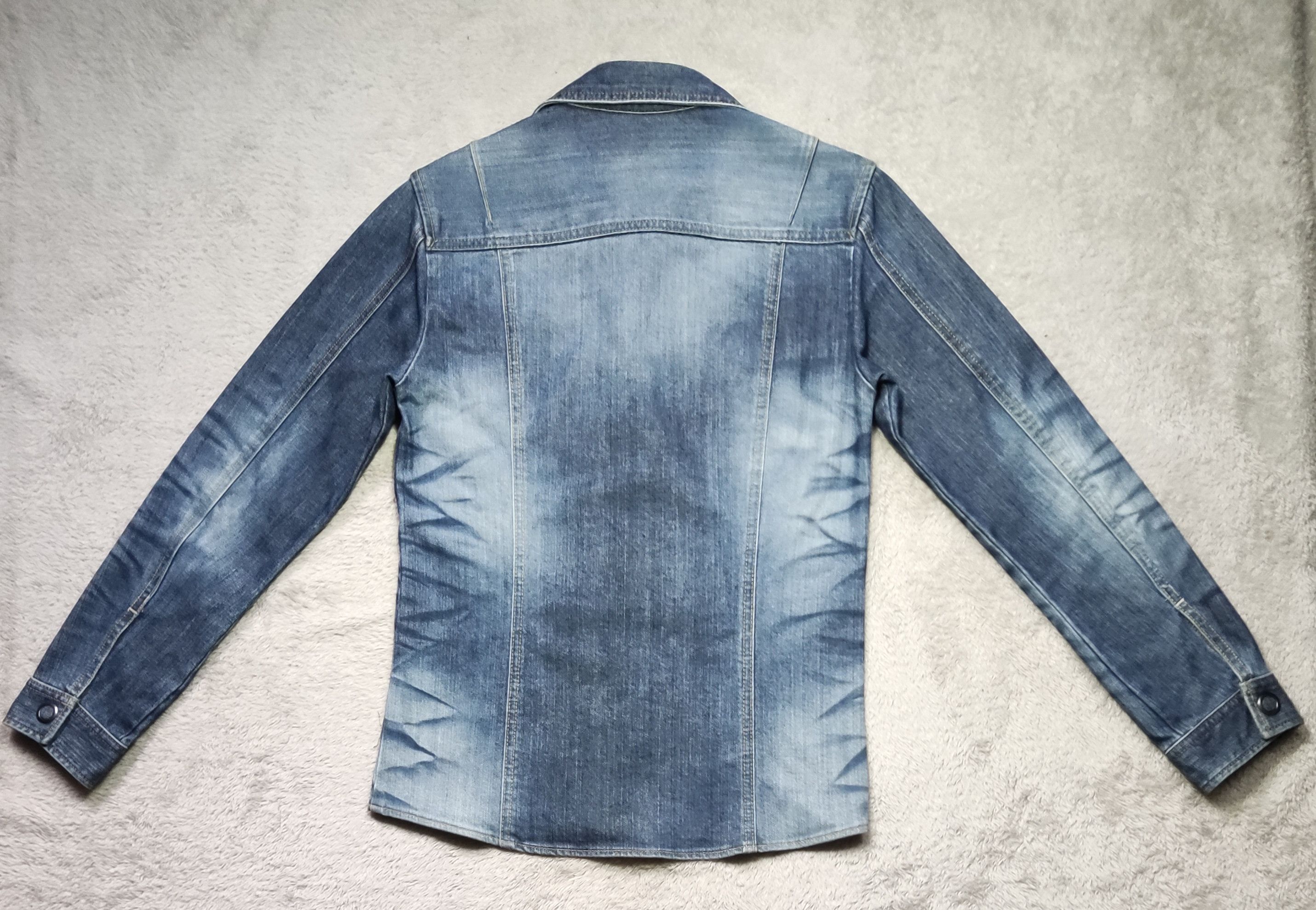 Tornado Mart Distressed Tornado Mart 3D Wrinkle Slim Denim Y2K Jacket Size M / US 6-8 / IT 42-44 - 2 Thumbnail