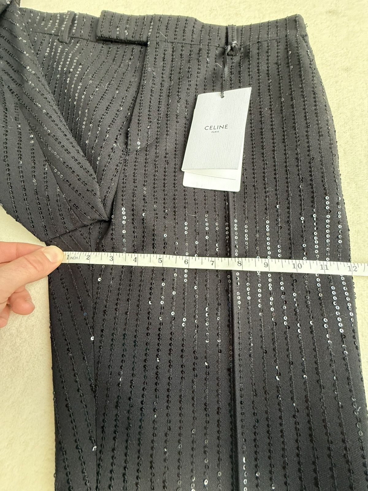 Celine SS23 Celine sequin Hedi Slimane tuxedo pants trousers 48 Size 38L - 4 Thumbnail