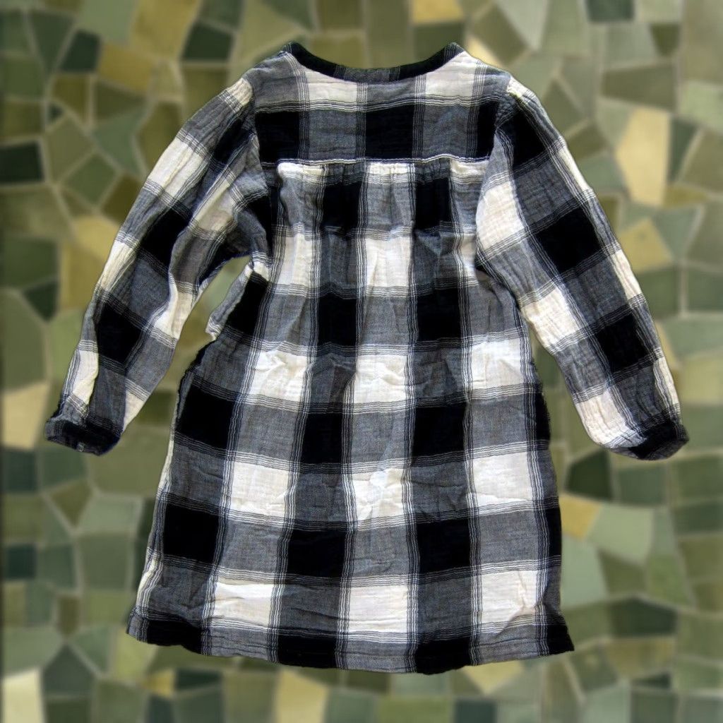 Old Navy Old Navy Cotton Gauze Black White Plaid Pocket Tunic Dress S Size M / US 6-8 / IT 42-44 - 1 Thumbnail
