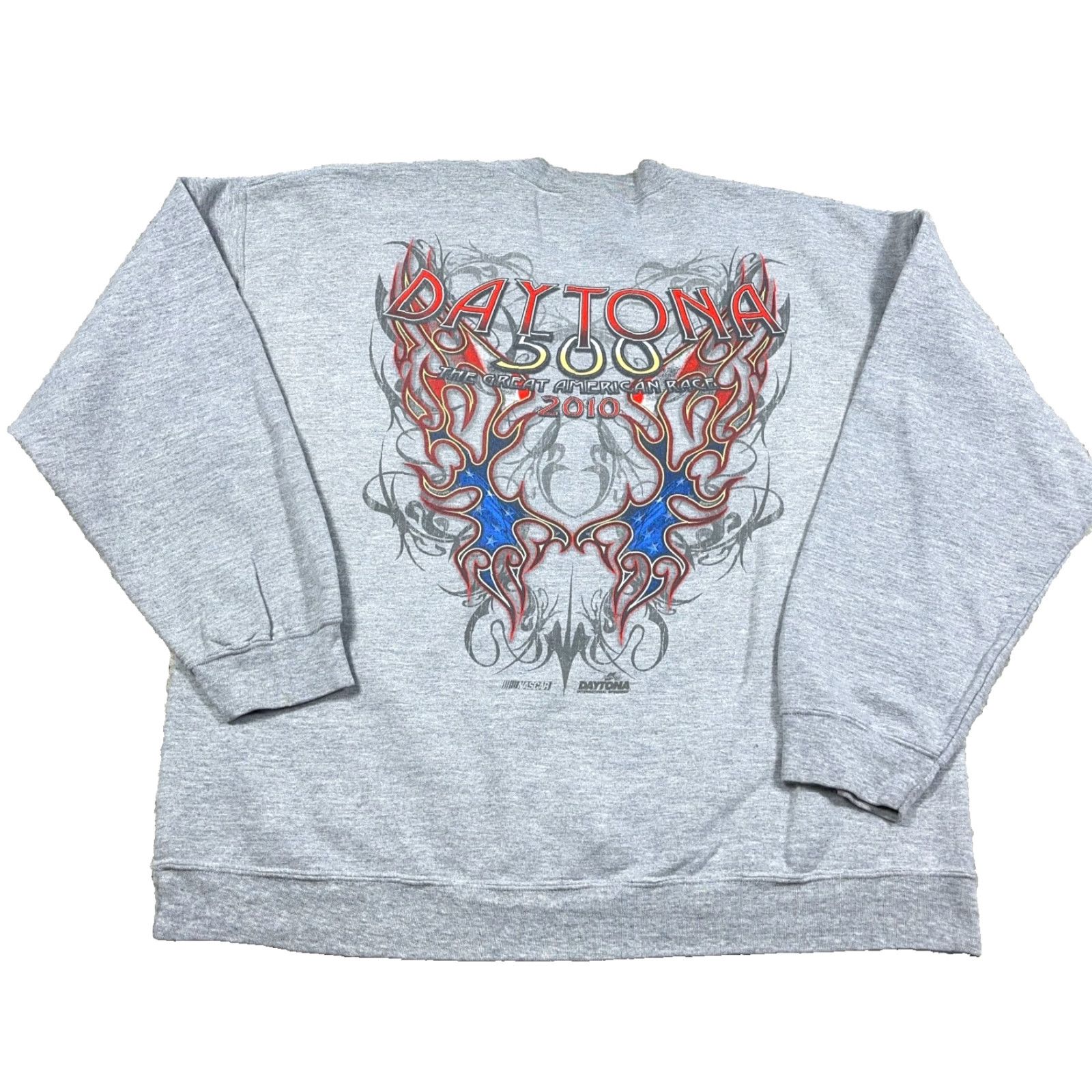 Gildan VINTAGE Daytona 500 Sweatshirt Men XL Gray Crewneck Gildan Logo 90s Retro Classic Nascar Tattoo Pullover Knit Sweatshirt Size US XL / EU 56 / 4 - 2 Thumbnail