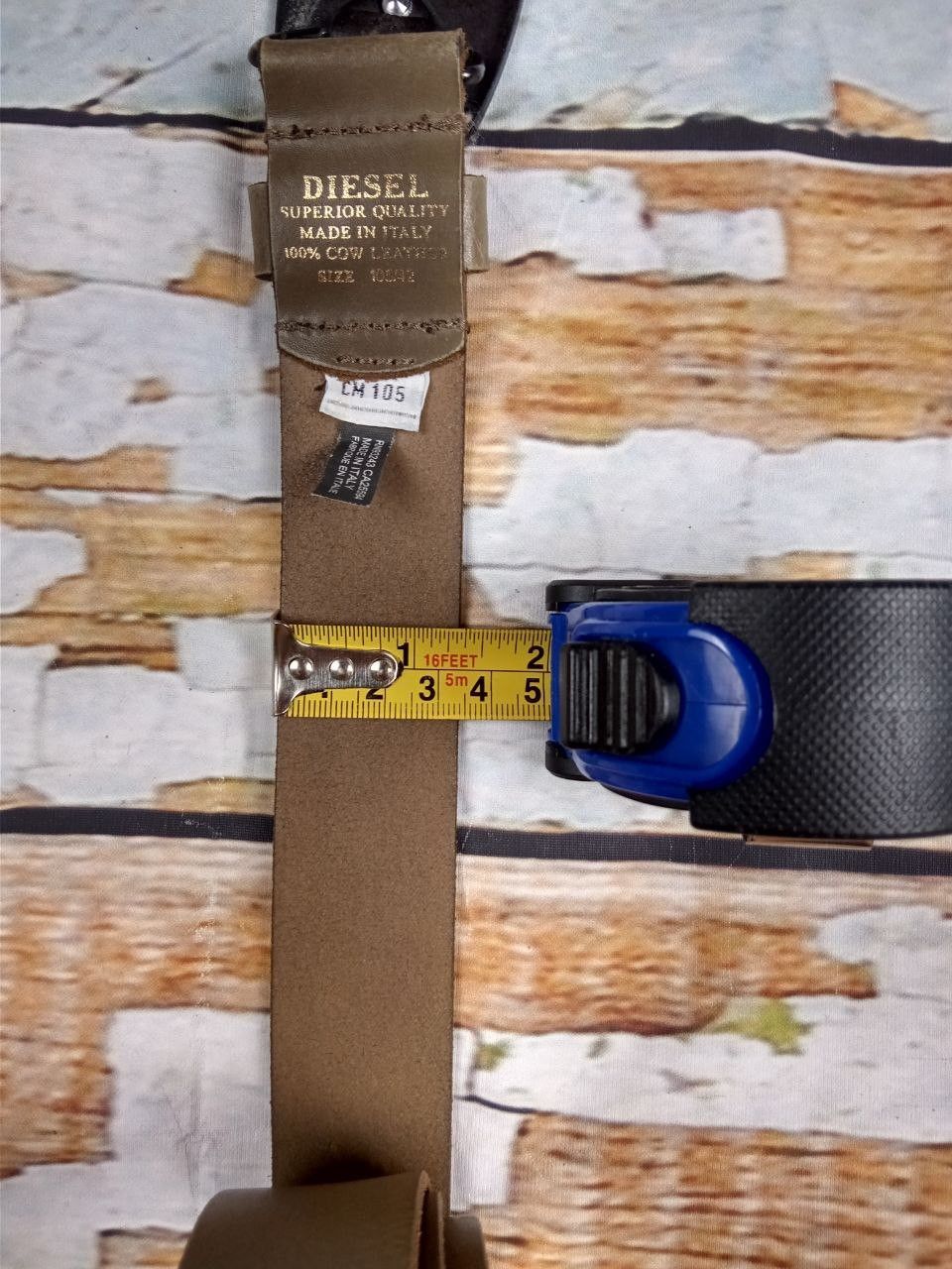 Diesel Vintage Diesel Leather Belt Mohawk Buckle Khaki Size 105/42 Size ONE SIZE - 12 Thumbnail