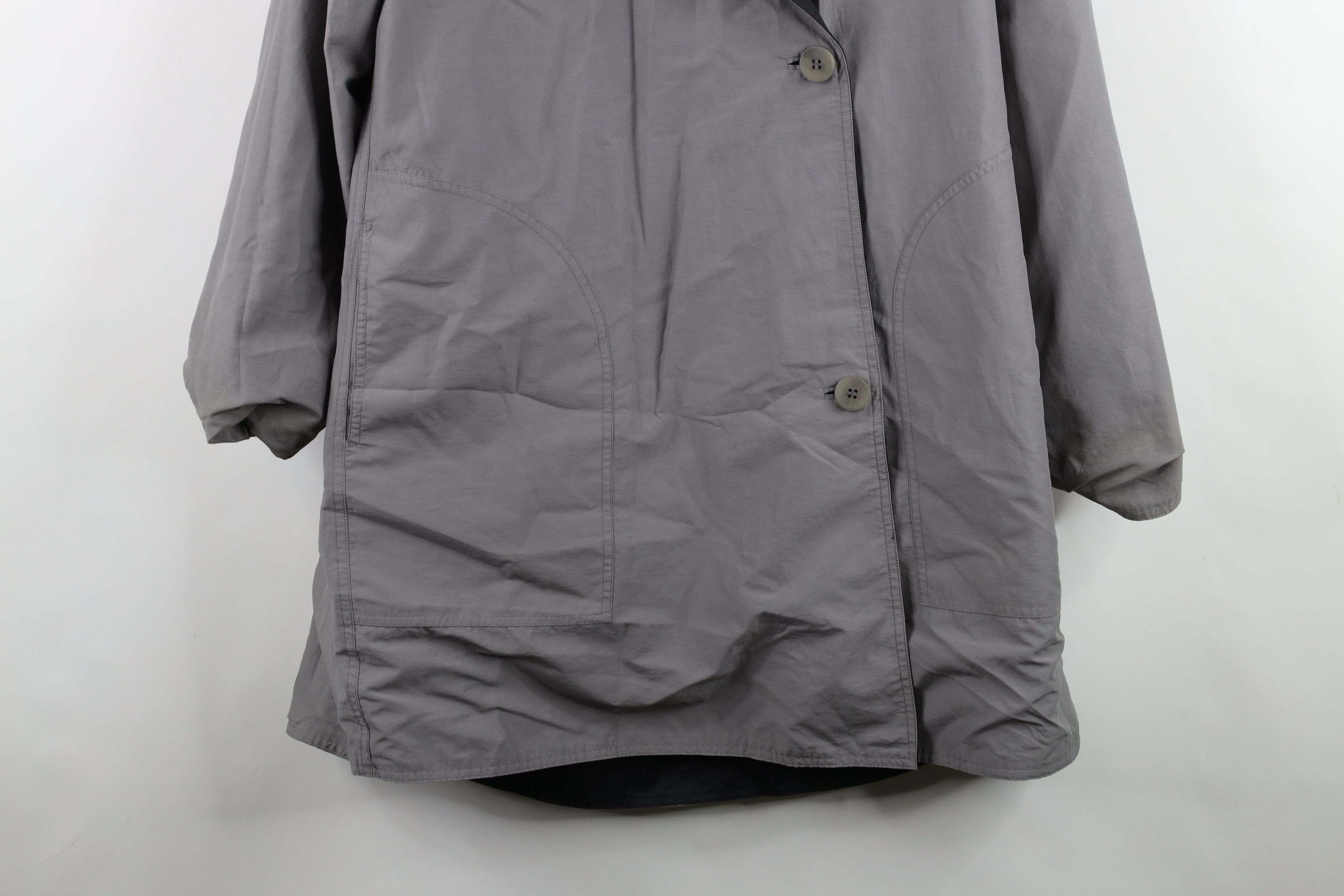 Eileen Fisher × Vintage Eileen Fisher Reversible Asymmetrical Button Hooded Jacket Size S / US 4 / IT 40 - 15 Thumbnail