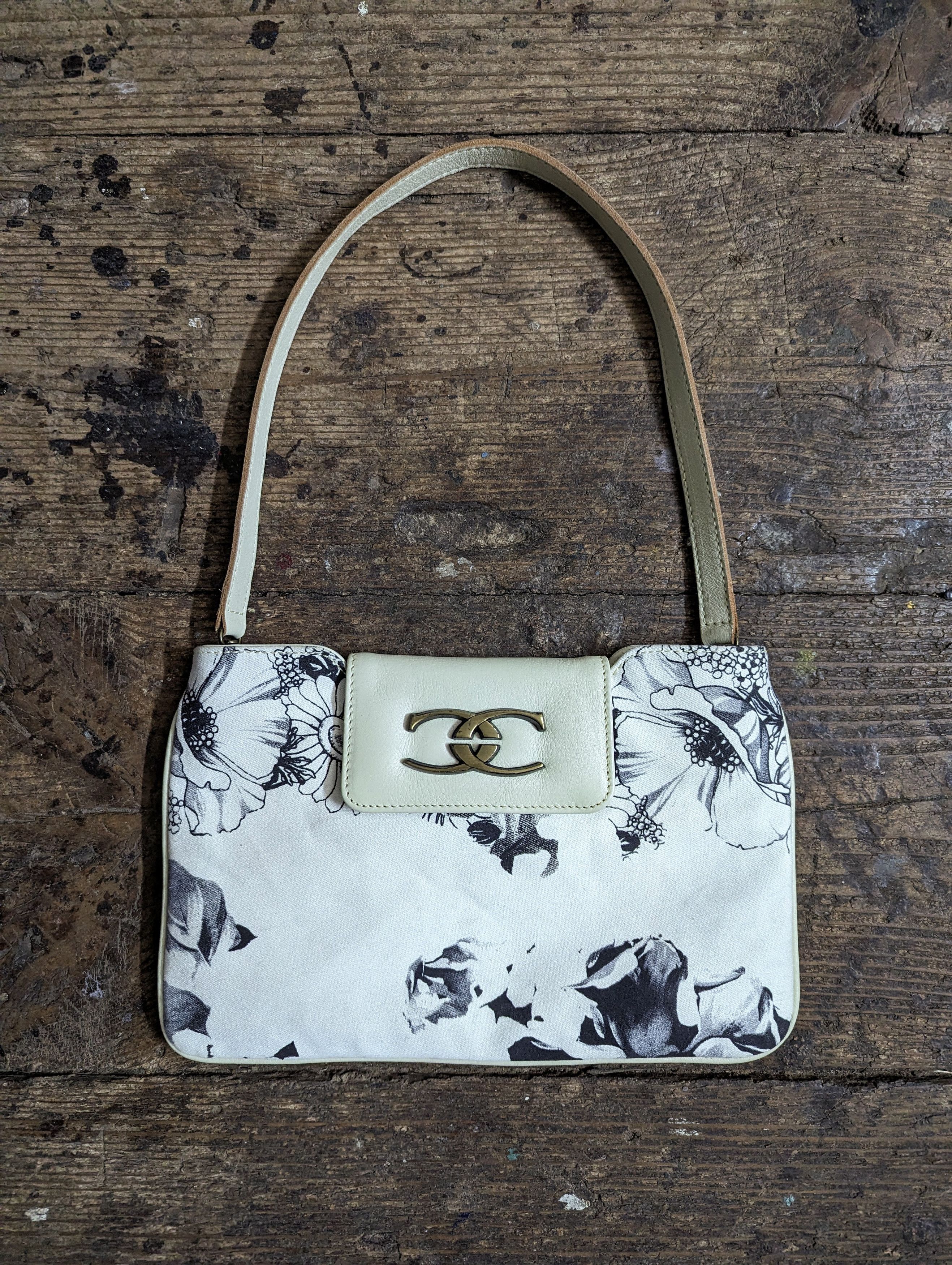 00s Just Cavalli Floral Pattern Clutch Mini Bag