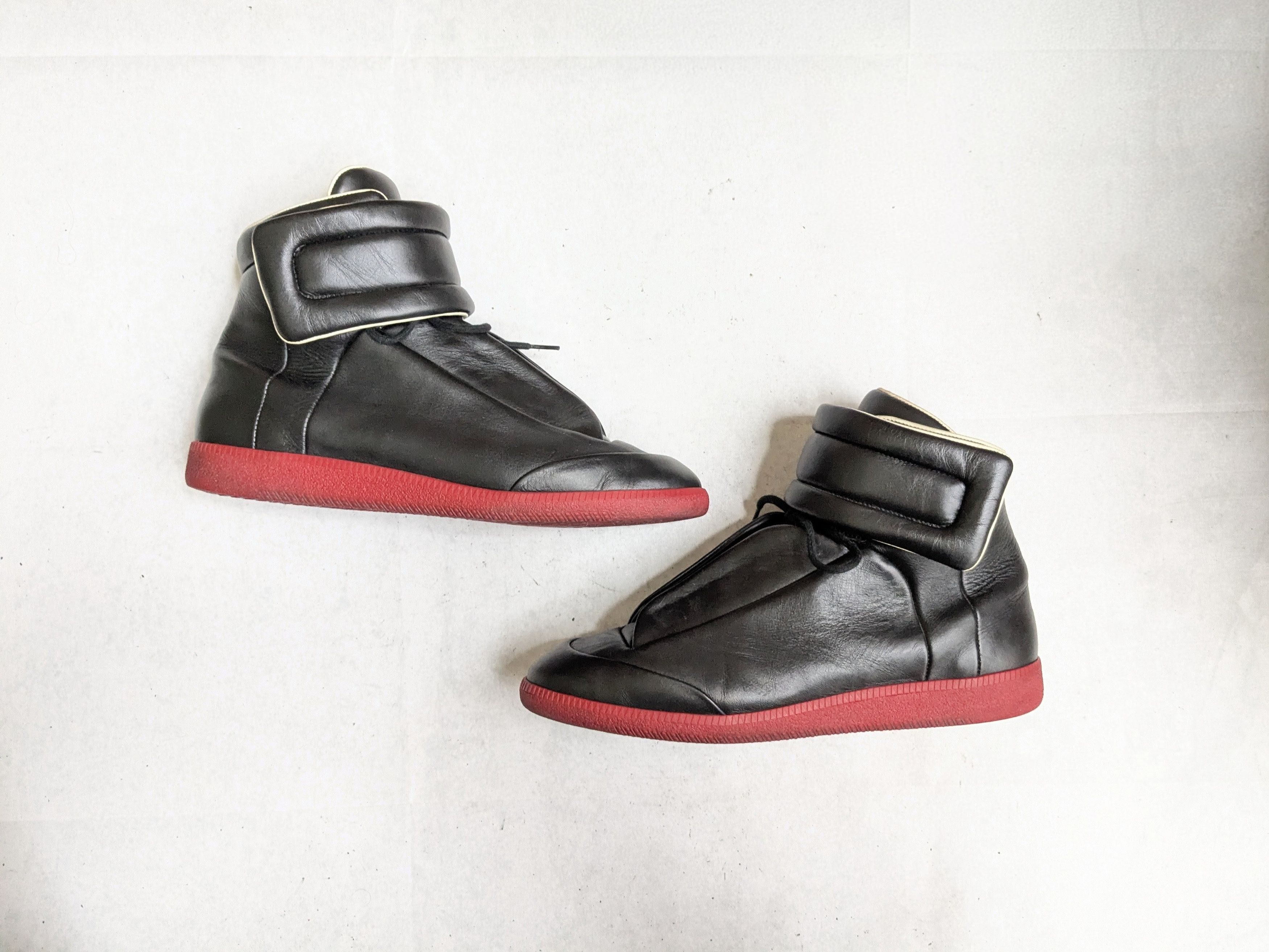 Maison Margiela Maison Margiela Future Black Red 11 44 Leather High Tops Size US 11 / EU 44 - 1 Thumbnail