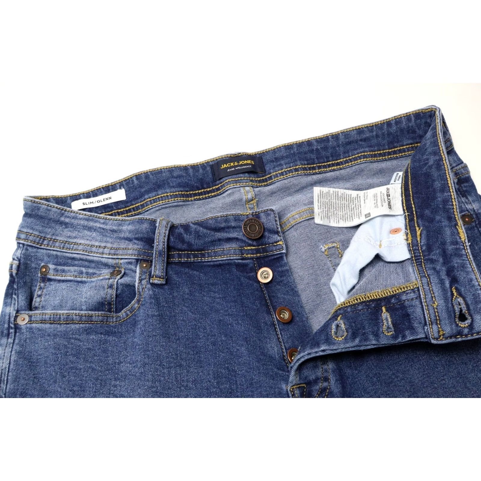 Jack & Jones JACK & JONES Glenn/Slim Jeans Men's W31/L34 Blue Faded Button Fly Stretched Size US 31 - 4 Thumbnail
