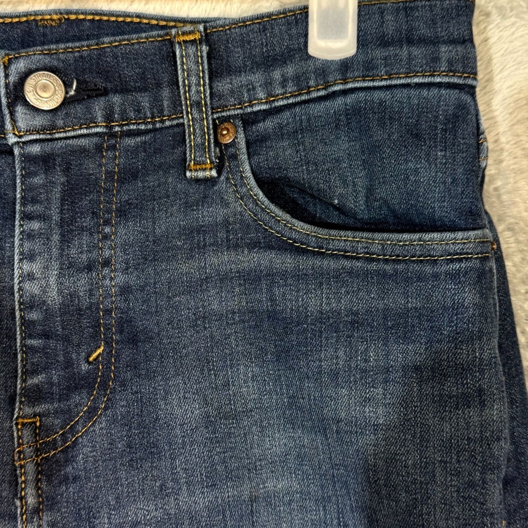 Levi's Levi’s 502 Jeans Men’s 30x28 Blue Denim Stretch Mid-Rise Straight Leg Regular Fit Size US 30 / EU 46 - 4 Thumbnail
