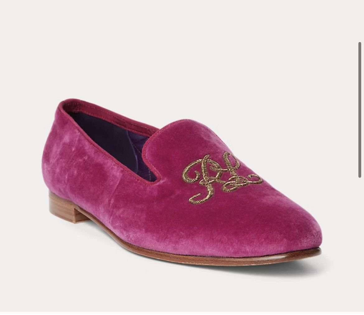 Ralph Lauren Purple Label Ralph Lauren Purple Label Alonzo Embroidered Velvet Loafers Size US 8 / IT 38 - 1 Thumbnail