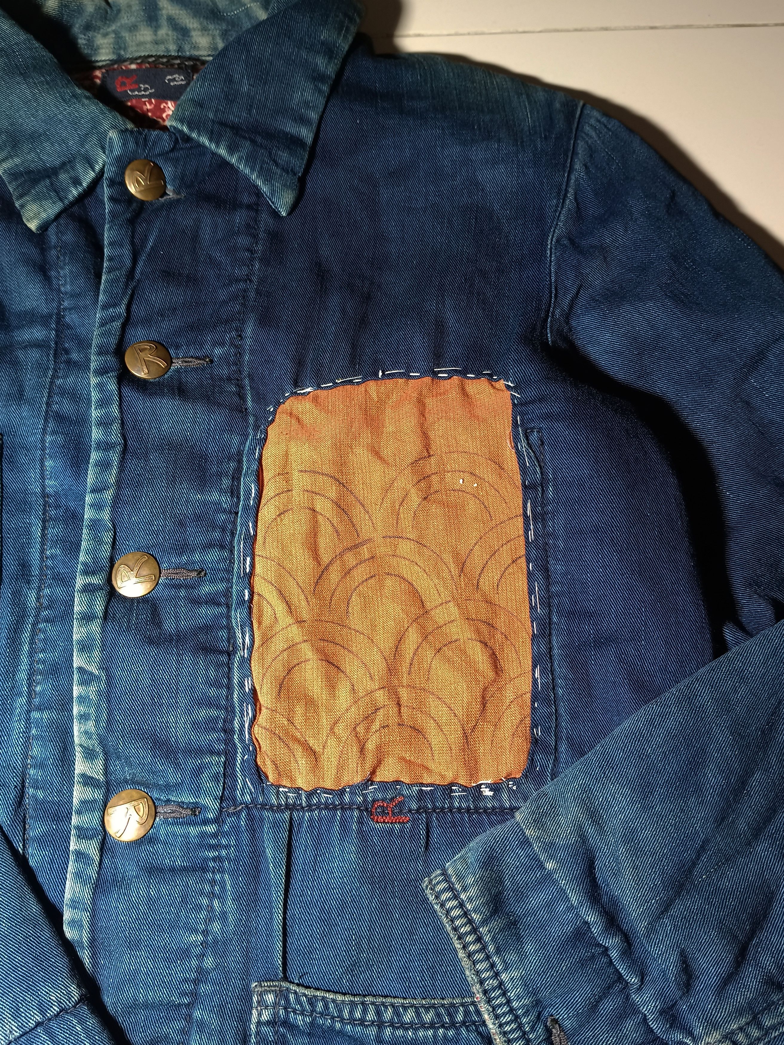 45rpm × Indigo Vintage 45RPM Distressed Indigo Chrome Jacket Size US S / EU 44-46 / 1 - 5 Thumbnail