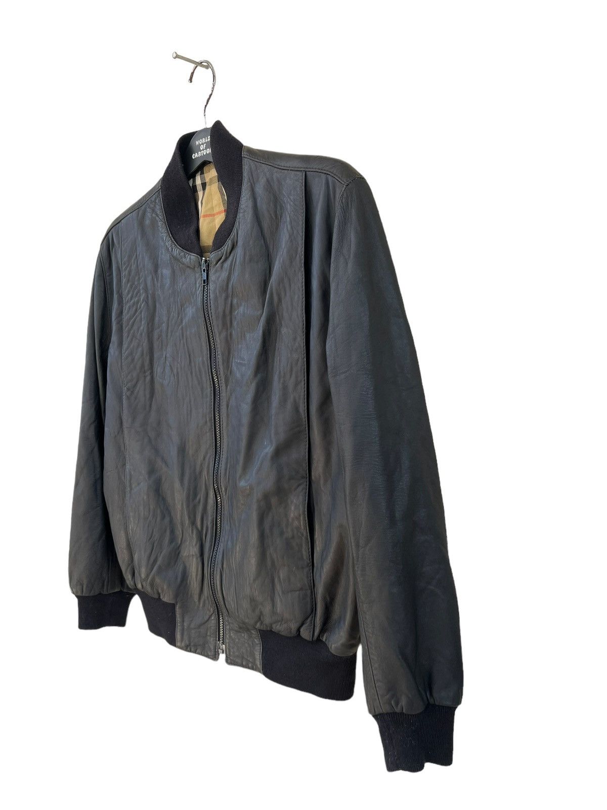 Burberry Vintage Burberrys’ England Black Leather Bomber Jacket Size US L / EU 52-54 / 3 - 12 Thumbnail