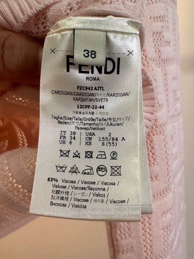 Fendi Fendi Light pink long-sleeve short cardigan Size XXS / US 00 / IT 34 - 6 Thumbnail
