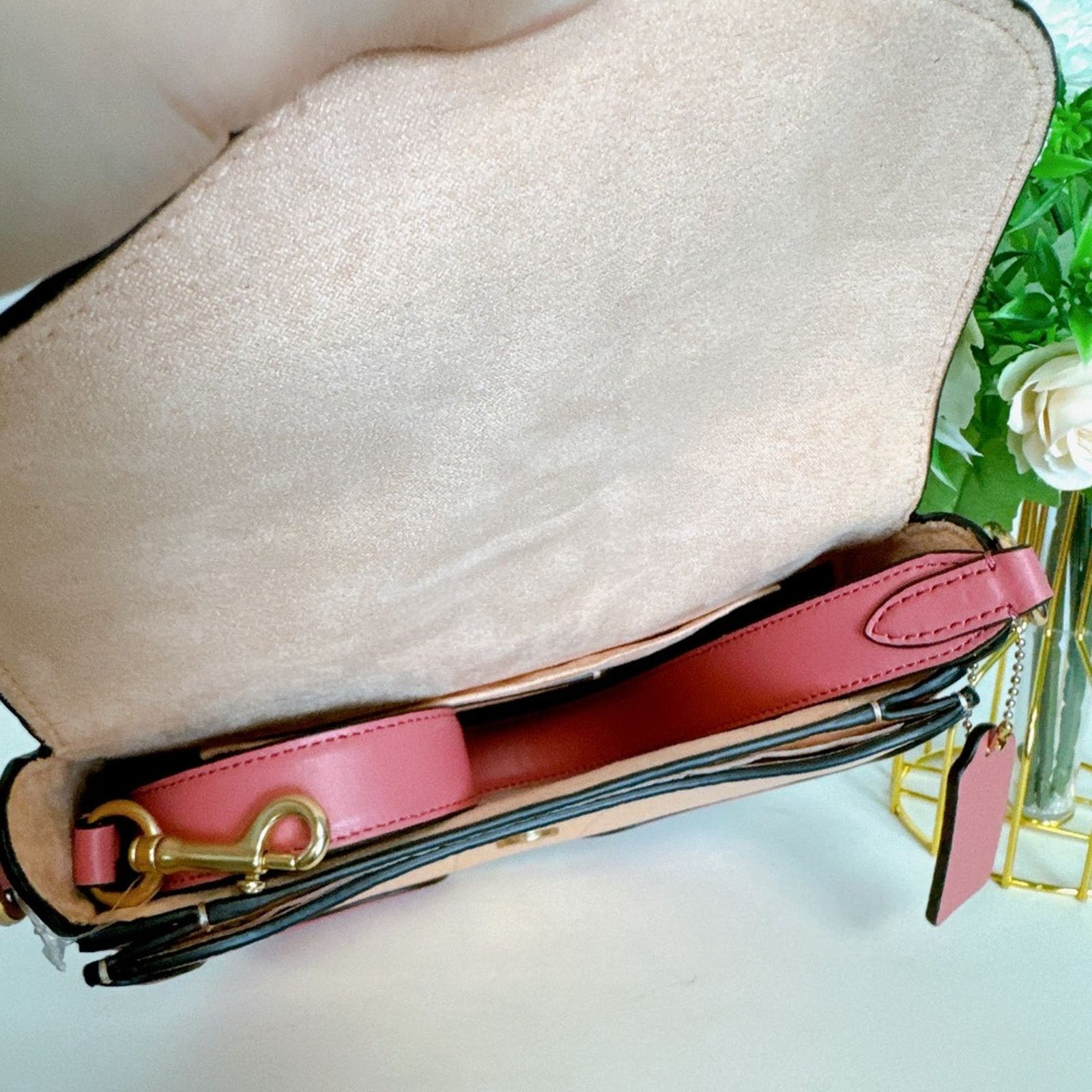 Coach Coach C8296 Georgie Saddle Bag In Colorblock IN Faded Blush Size ONE SIZE - 6 Thumbnail