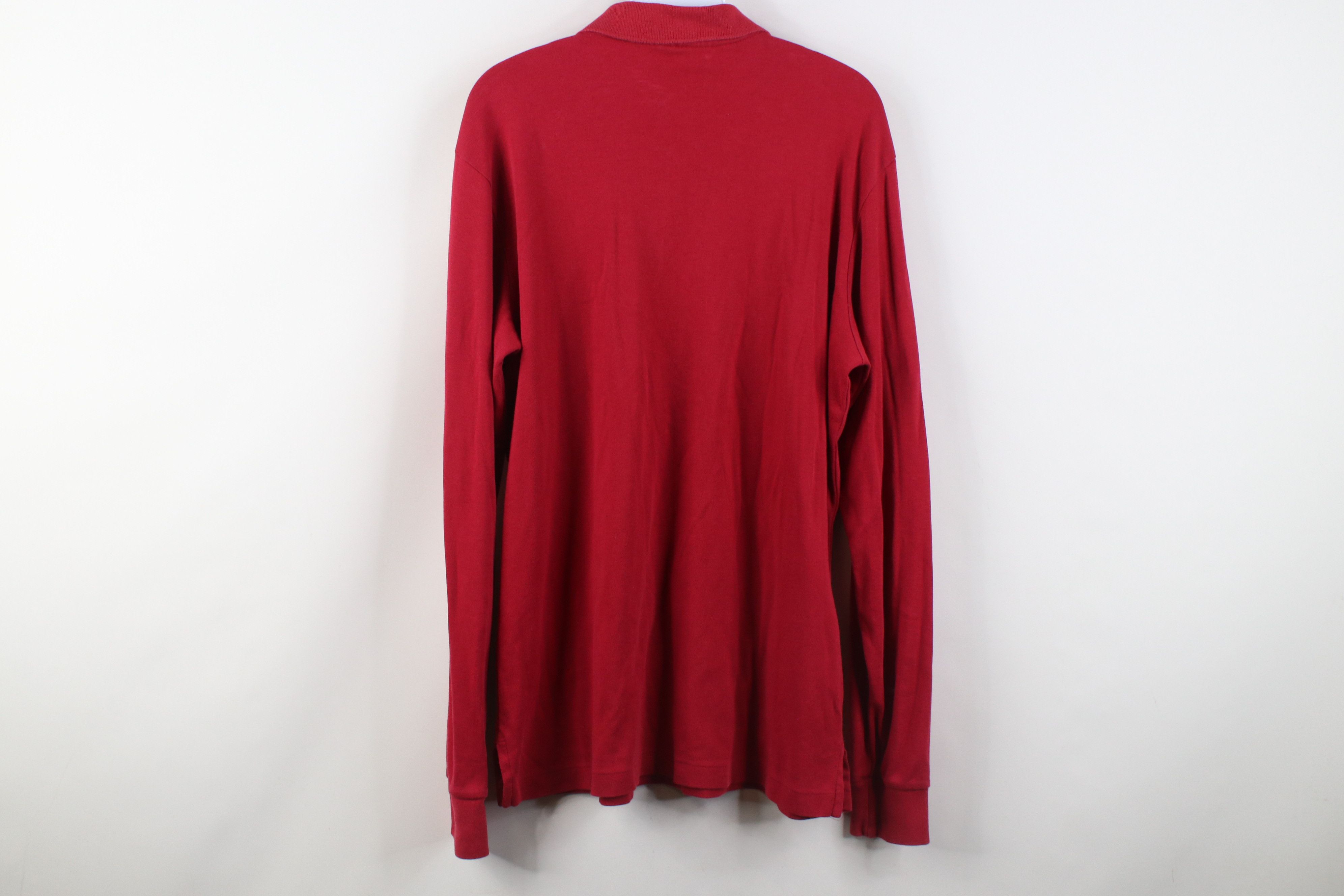 Lands' End Vintage 90s Lands End Soft Cotton Long Sleeve Polo Shirt Red Size US L / EU 52-54 / 3 - 12 Thumbnail