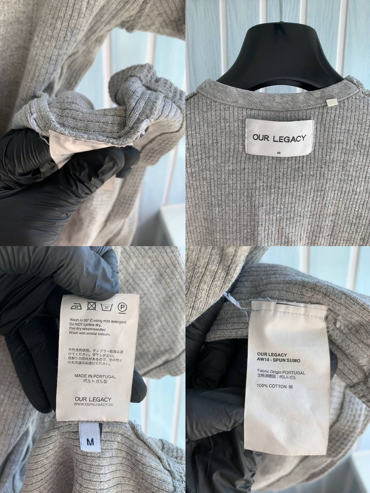 Our Legacy Our Legacy AW 2014 Spun Sumo Women Gray Waffle Knit T-Shirt Size M / US 6-8 / IT 42-44 - 24 Thumbnail