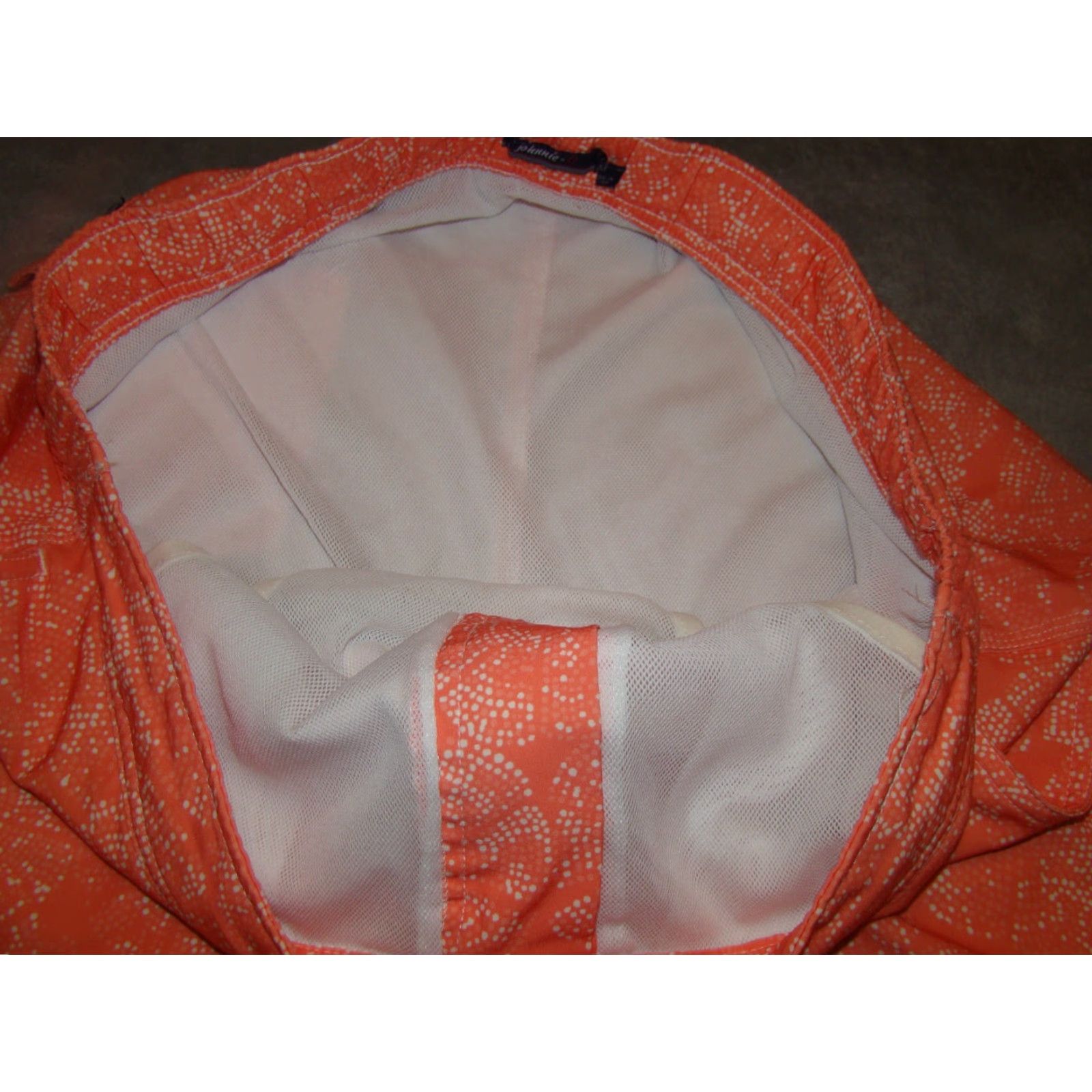 johnnie-O Johnnie-O Mens Surf Shorts Trunks Board Swim Half Elastic Drawstring M Orange White Geometric 90s? Wait 90s not in original. Remove. Size US 31 - 3 Thumbnail