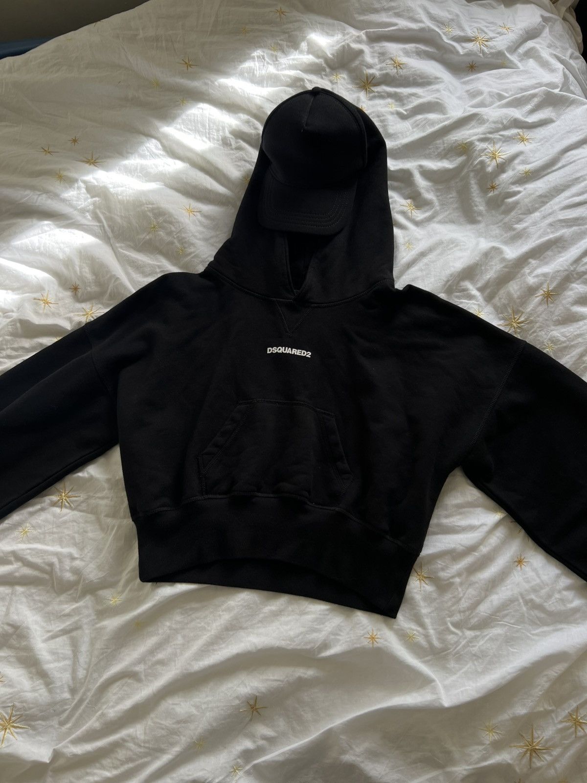 Dsquared2 DSQUARED2 ATTACHED CAP LOGO CROPPED HOODIE WOMEN Size L / US 10 / IT 46 - 11 Thumbnail
