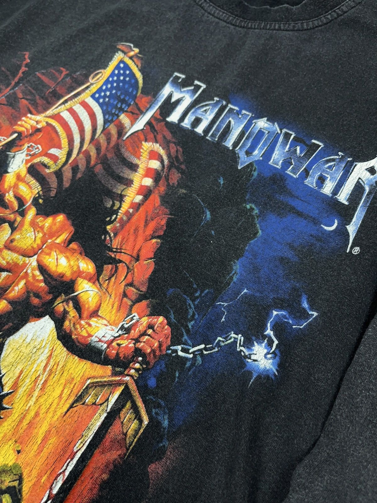Band Tees × Vintage Vintage 2002 Manowar Warrior of the World Long Sleeve Size US L / EU 52-54 / 3 - 5 Thumbnail