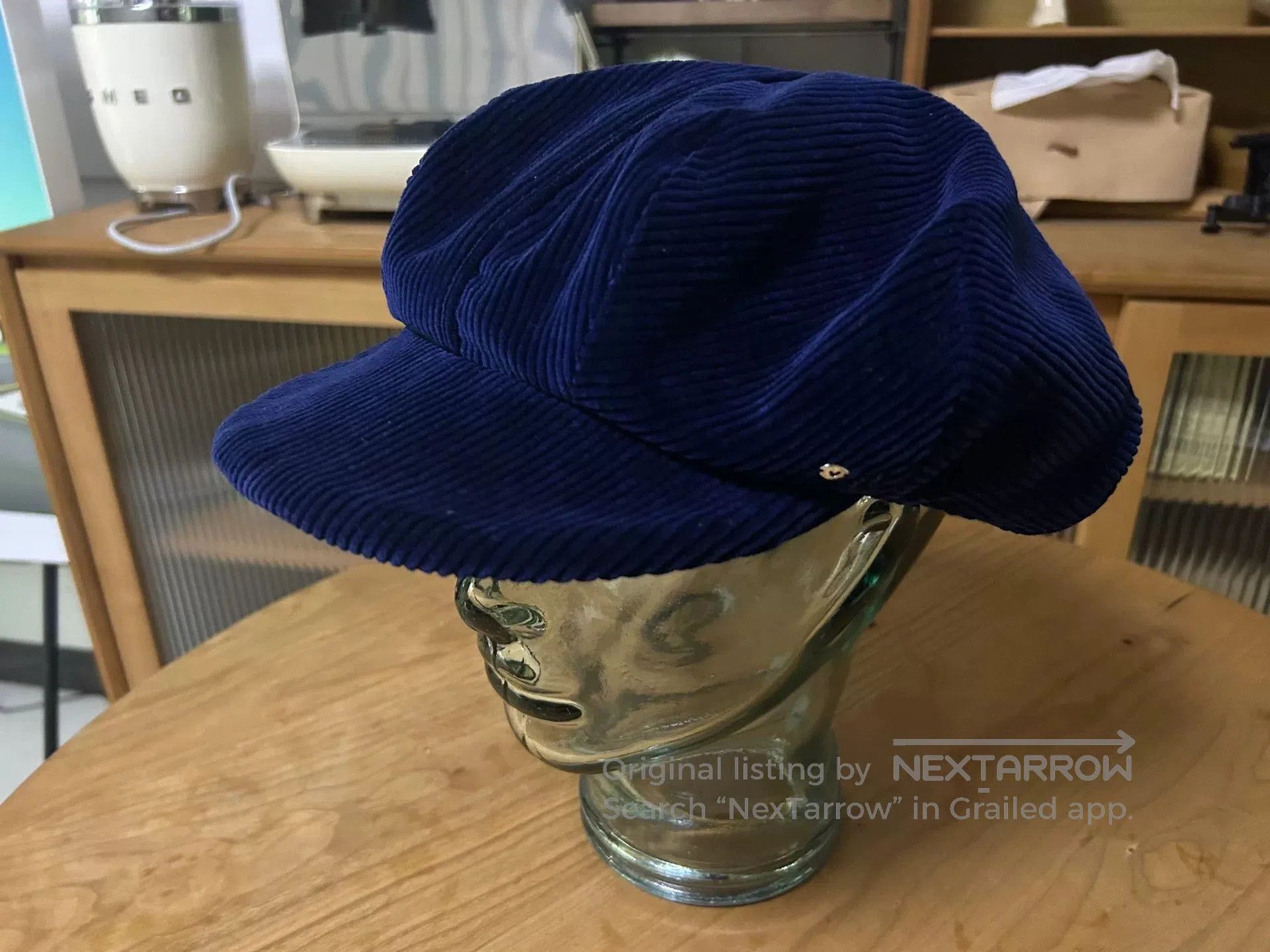 Porter Classic blue corduroy baker boy hat. Size ONE SIZE - 1 Thumbnail