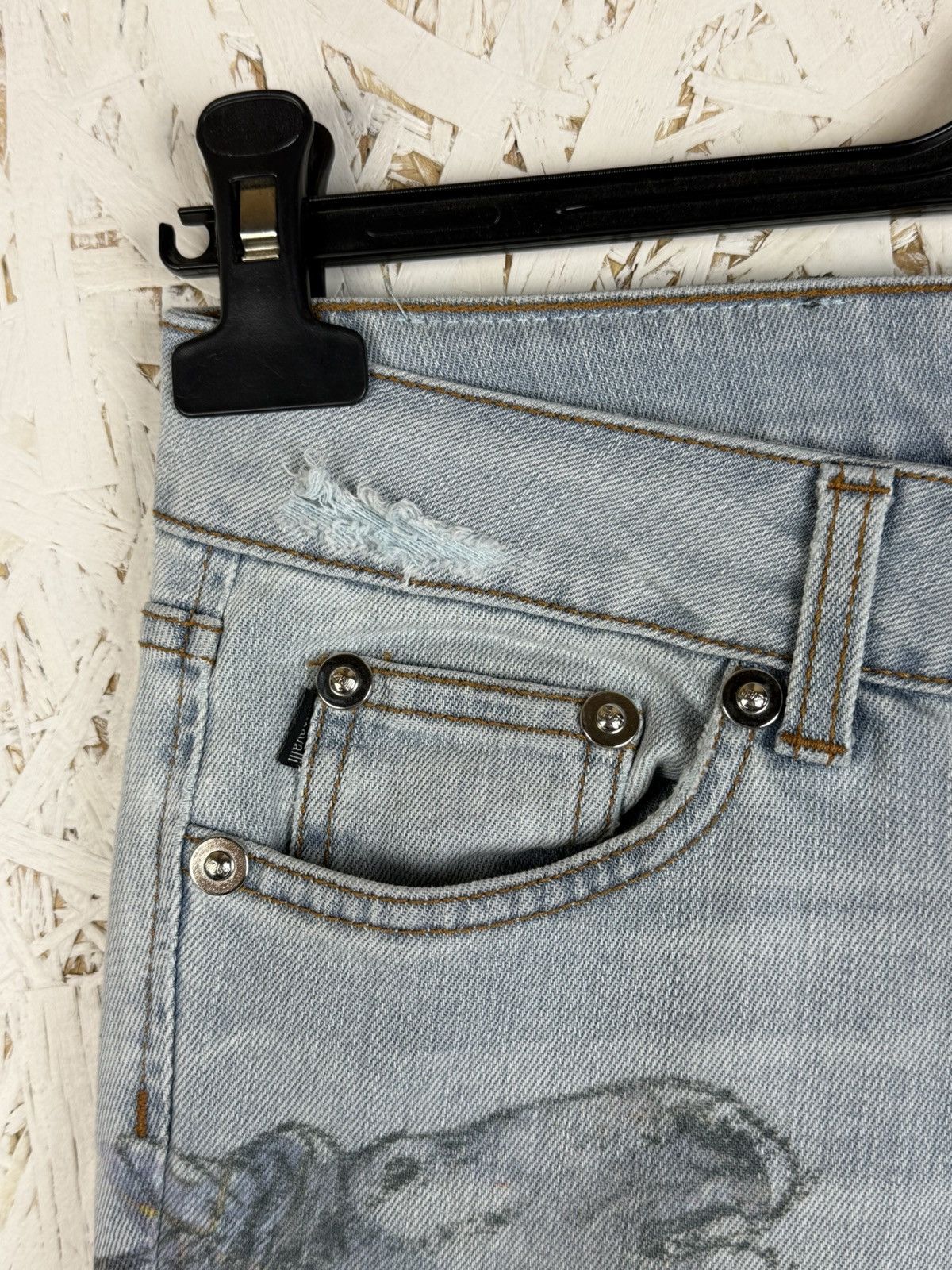 Just Cavalli Vintage Just Cavalli 2001 Horse Tattoo Printed Jeans Size 30 Size 31" - 6 Thumbnail