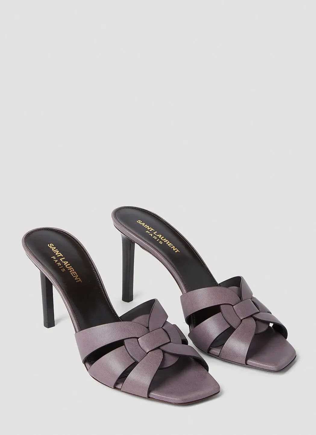 Saint Laurent Paris o1s1wg110225 650986 Tribute Mules in Smooth Leather Purple Size US 5 / IT 35 - 2 Thumbnail