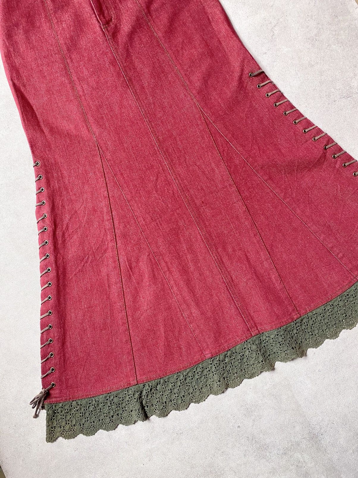If Six Was Nine Vintage Y2K Betty’s Blue Shinji Abe Burgundy Maxi Skirt Size 28" / US 6 / IT 42 - 6 Thumbnail
