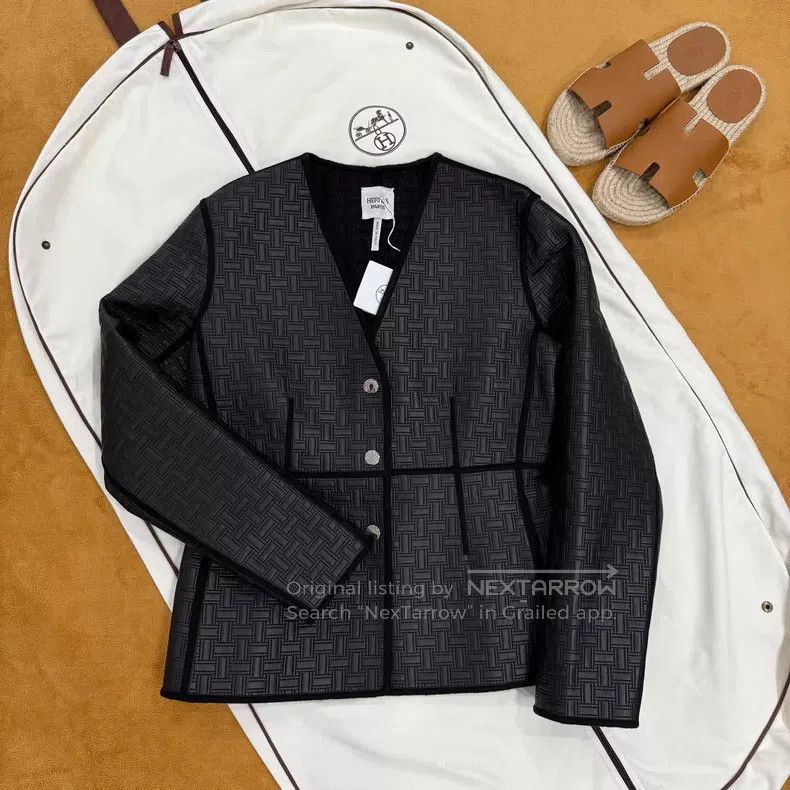 Hermes Hermes Black Lamb Leather Jacket Size XS / US 0-2 / IT 36-38 - 1 Thumbnail