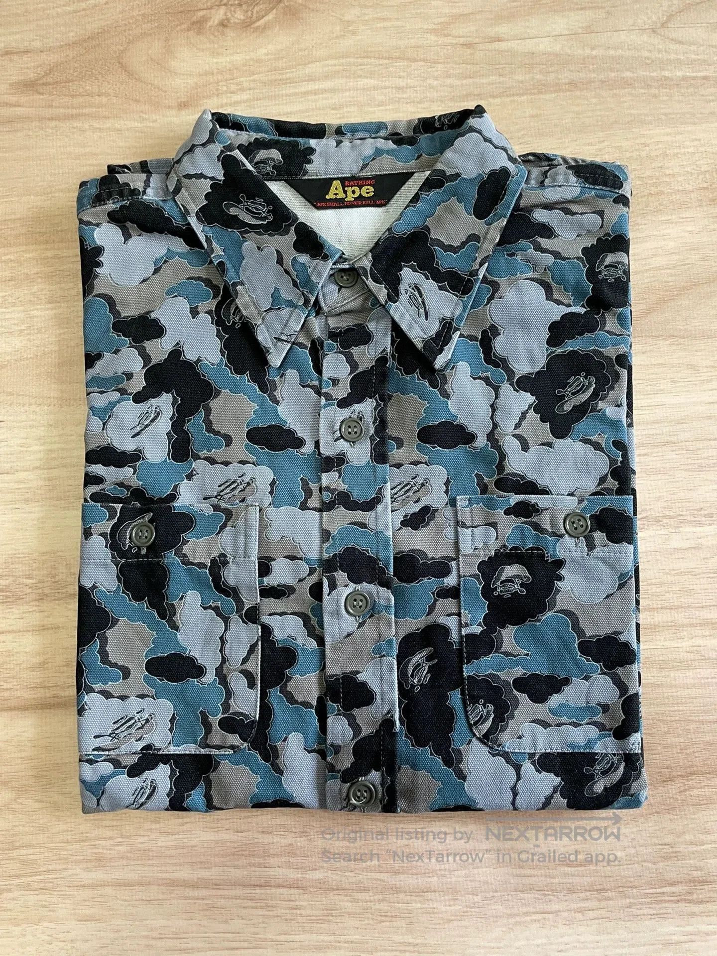 Bape BAPE x OriginalFake Kaws Blue Camo Shirt. Size US S / EU 44-46 / 1 - 1 Thumbnail