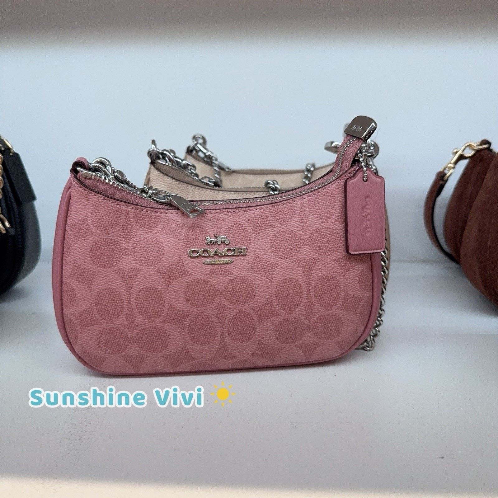 Coach NWT Coach Teri Mini Crossbody Bag Canvas CW323 Dusty Pink Size ONE SIZE - 1 Thumbnail