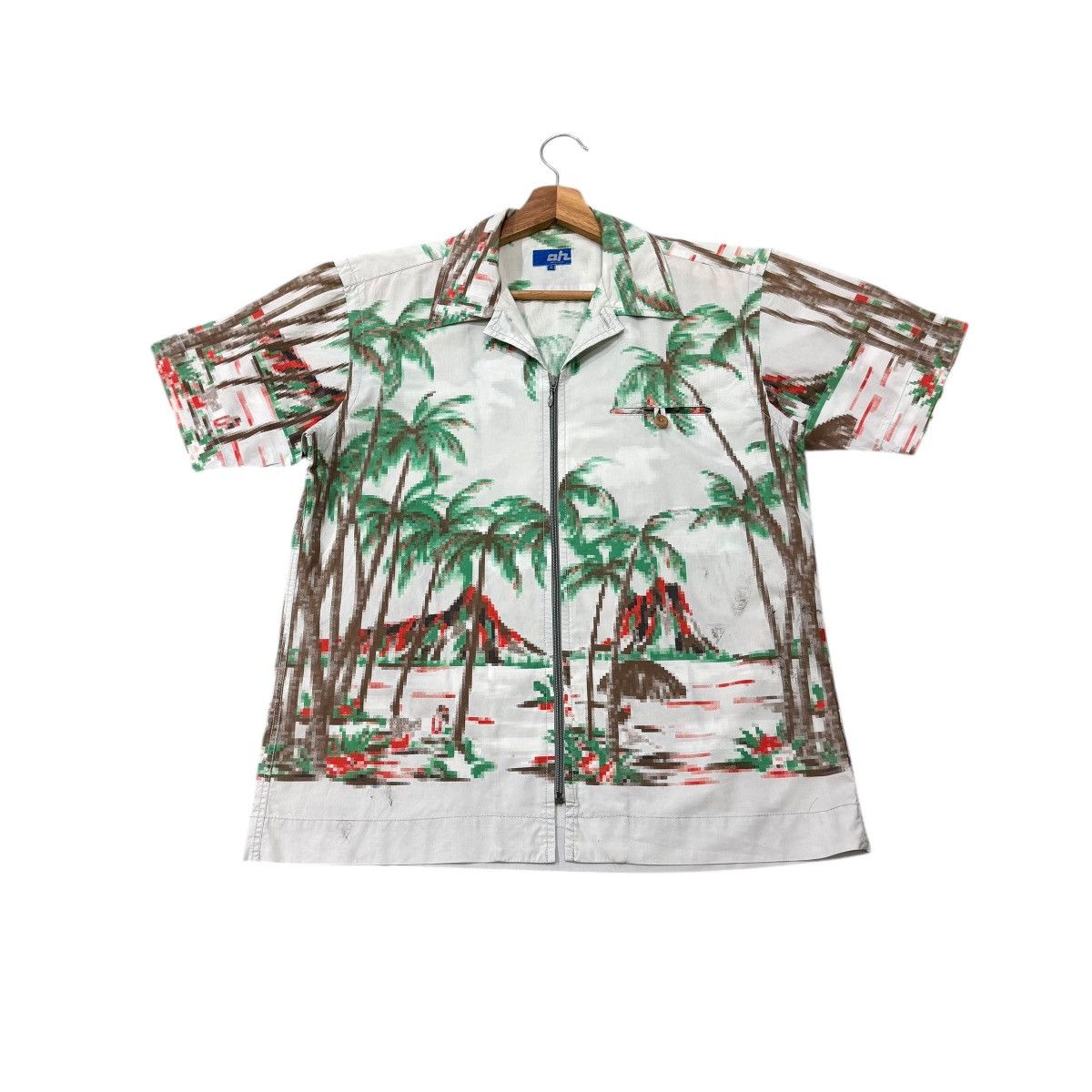 Vintage Abahouse Digital Hawaiian Design Zipper Jacket