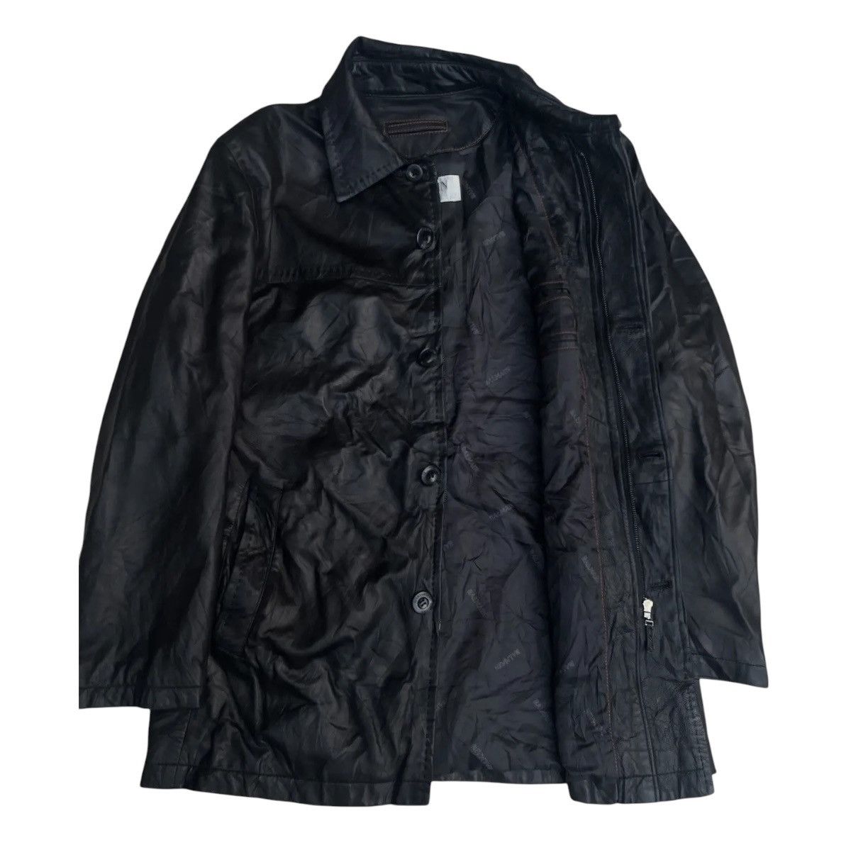 Balmain Archival BALMAIN PARIS Lambskin Leather Car Coat Jacket Size US L / EU 52-54 / 3 - 3 Thumbnail