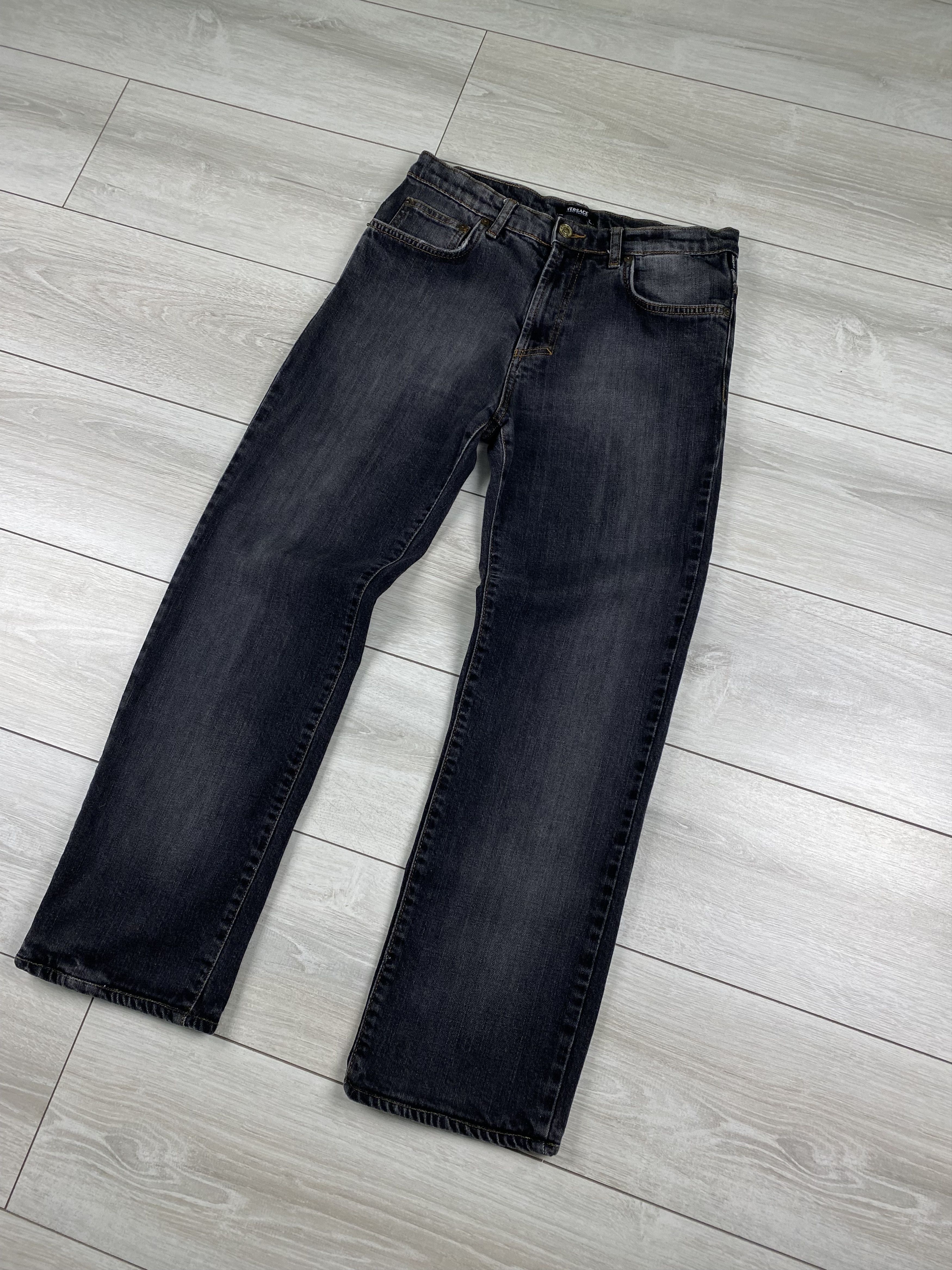 Versace Vintage Versace Jeans Couture Faded Gray Denim Jeans Size 33 Size US 33 - 2 Thumbnail