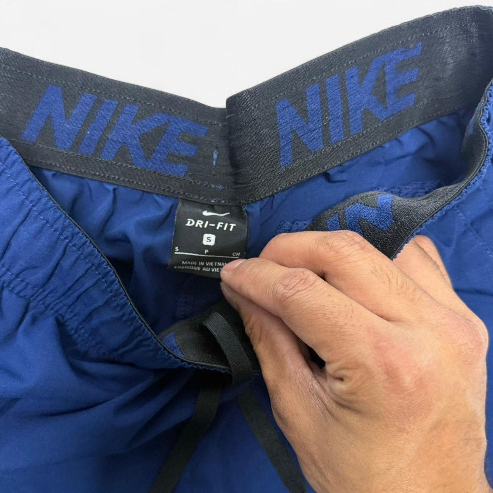 Nike Nike Dri-FIT Blue Training Shorts Small Drawstring Athletic Size US 29 - 3 Thumbnail