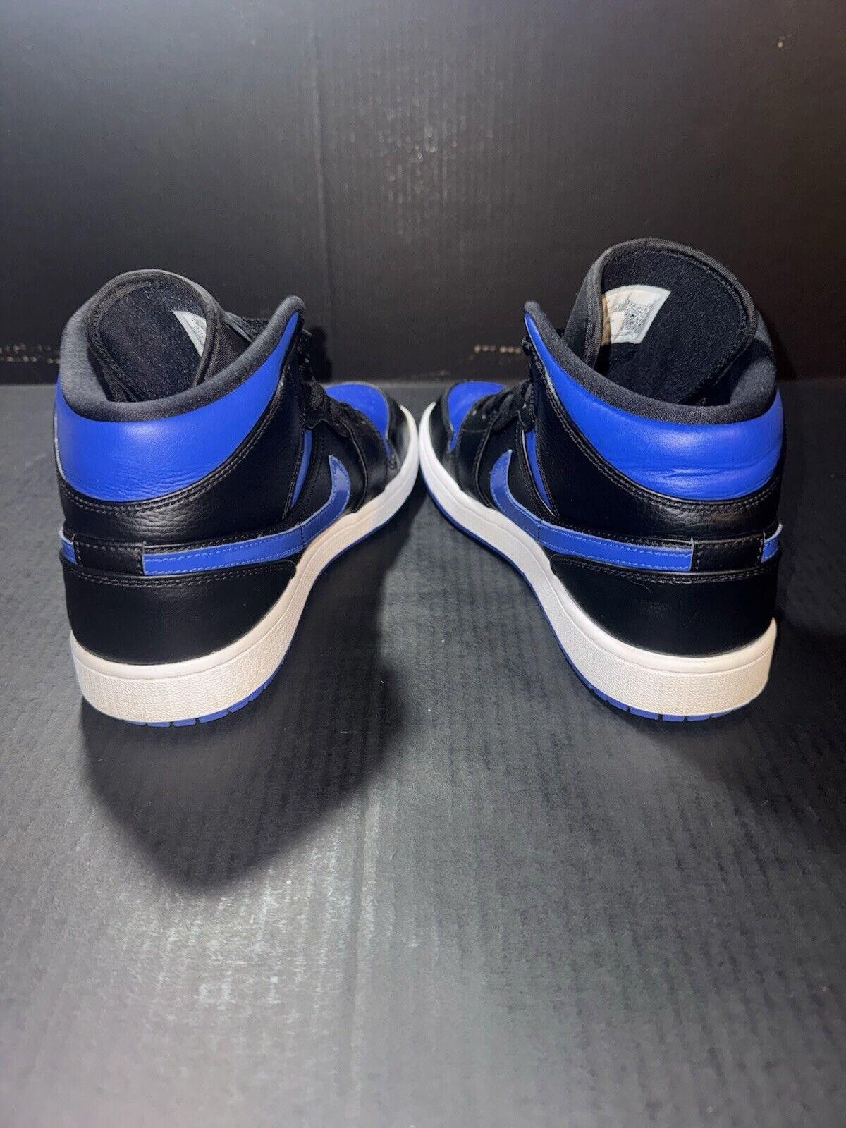 Jordan Brand Nike Air Jordan 1 Mid Black Hyper Royal - 554724-068 - Sz 9 Size US 9 / EU 42 - 6 Thumbnail