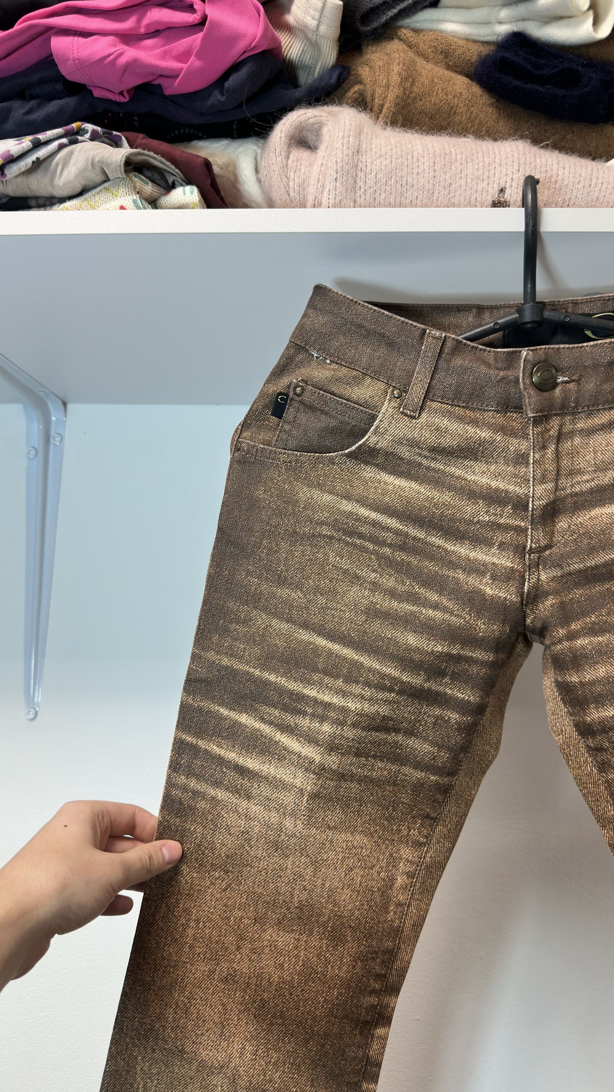 Just Cavalli Just Cavalli Women's Vintage Beige Sand Pants Size 24 Y2K Size 24" / US 00 / IT 34 - 5 Thumbnail