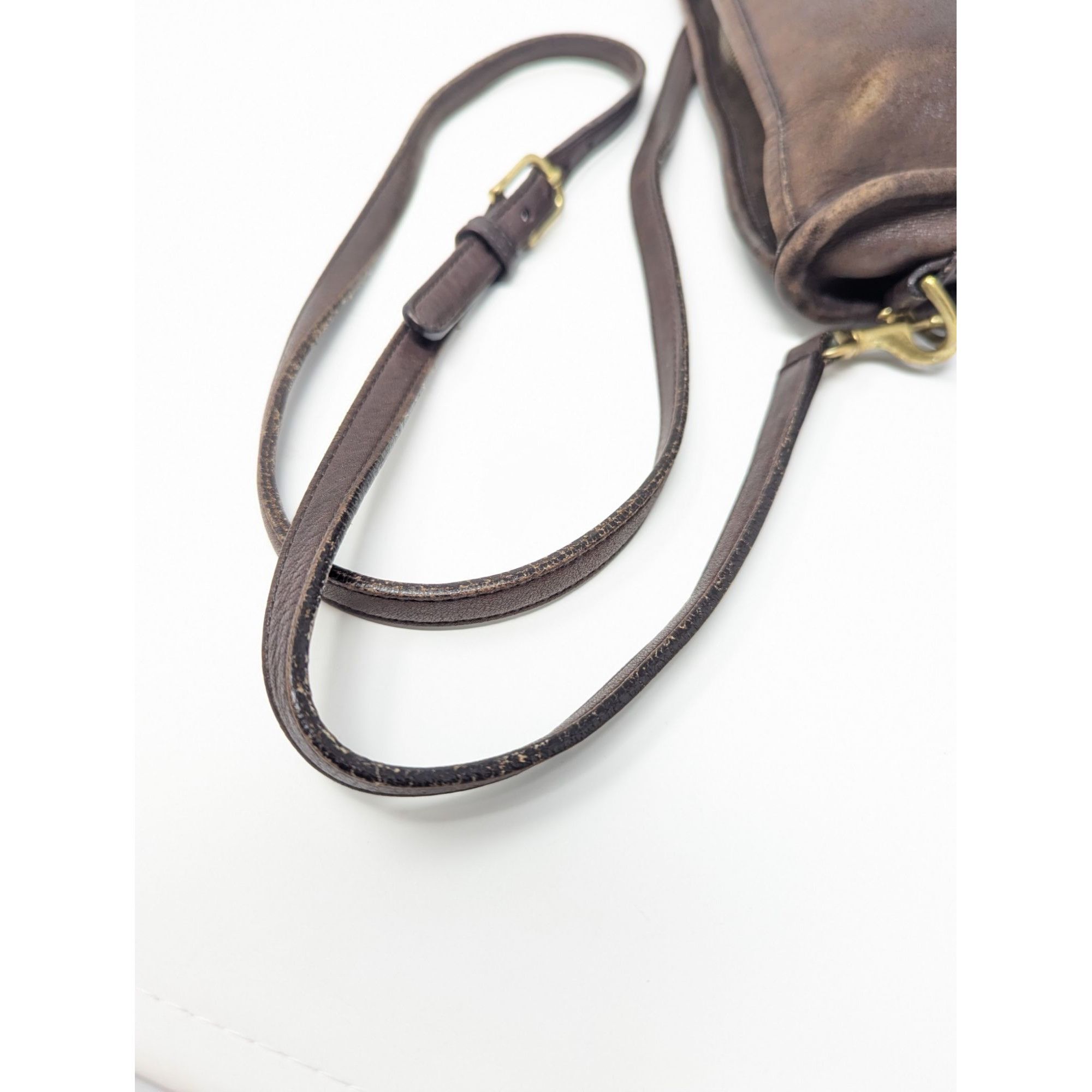 Coach True Vintage Coach NYC Basic Bag Brown Leather Crossbody Han Size ONE SIZE - 11 Thumbnail