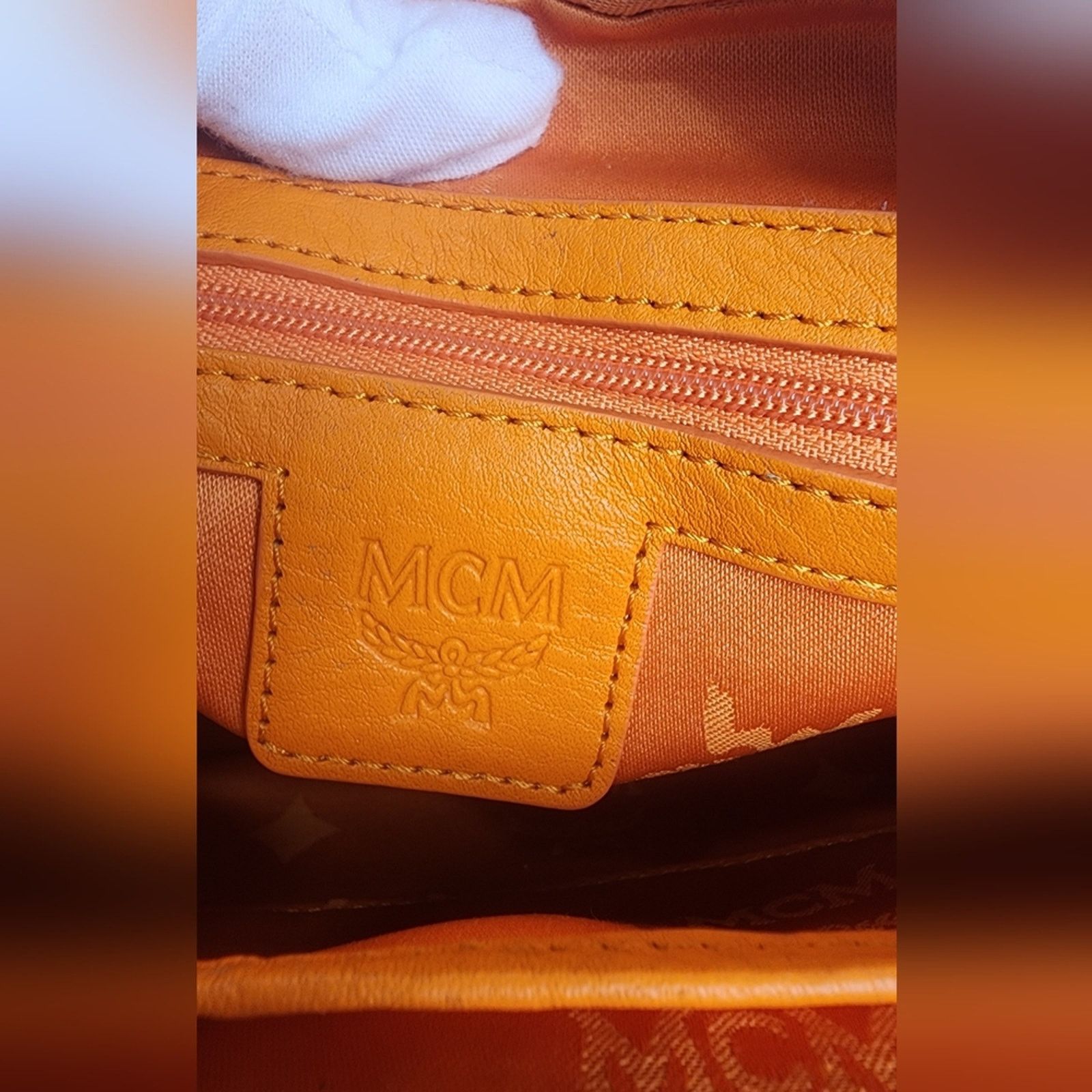 MCM Auth MCM Aren Orange Monogram Crossbody Bag Silver Hardware Size ONE SIZE - 4 Thumbnail