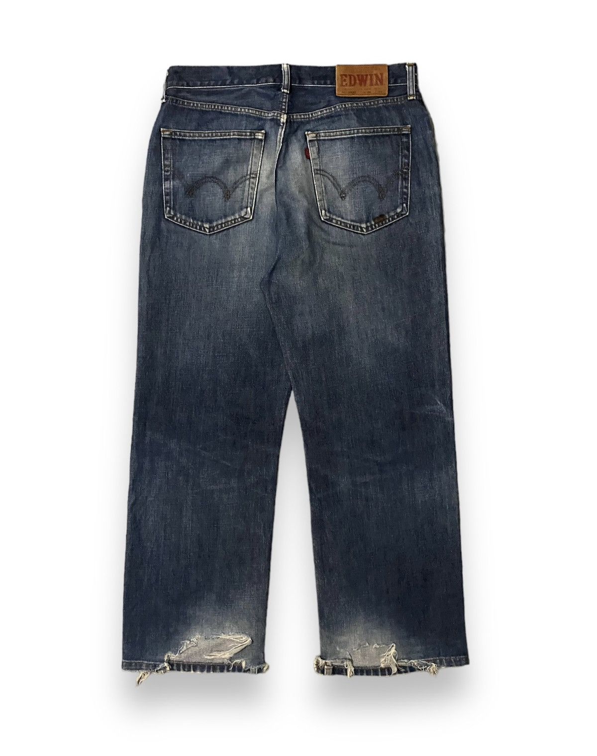 Edwin × JNCO × Le Grande Bleu (L.G.B.) Edwin Japan 503z Edition Distressed Blue Jean Straigt Cut h' Size US 33 - 2 Thumbnail