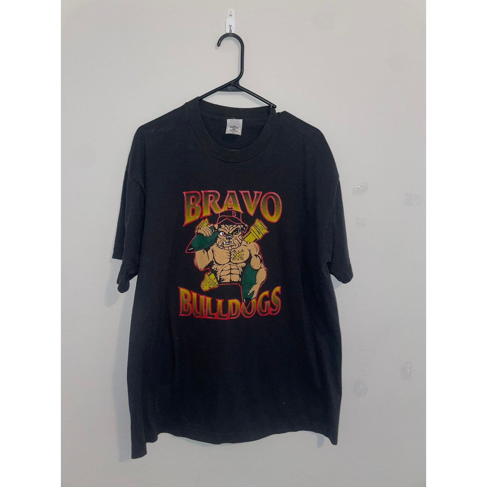 Fruit Of The Loom Vintage Soldier Shirt Bravo Bulldogs Army Marine Shirt 90s Size US XL / EU 56 / 4 - 1 Thumbnail