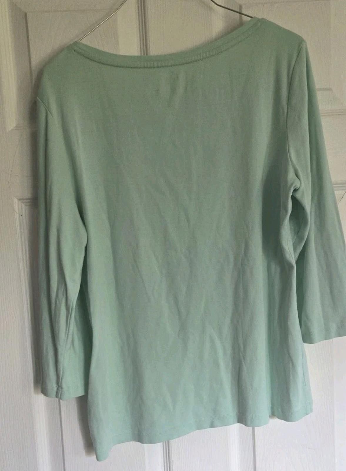 Other Talbots Bateau Neck Tee Top Pima Cotton 3 Quarter Sleeves Te Size L / US 10 / IT 46 - 7 Thumbnail