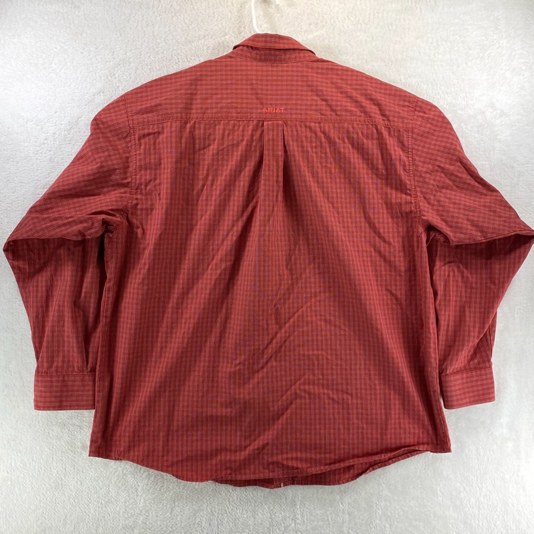 Ariat Ariat Pro Series Mens XXL Red Button Up Long Sleeve Plaid Cowboy Western Shirt Size US XXL / EU 58 / 5 - 2 Thumbnail