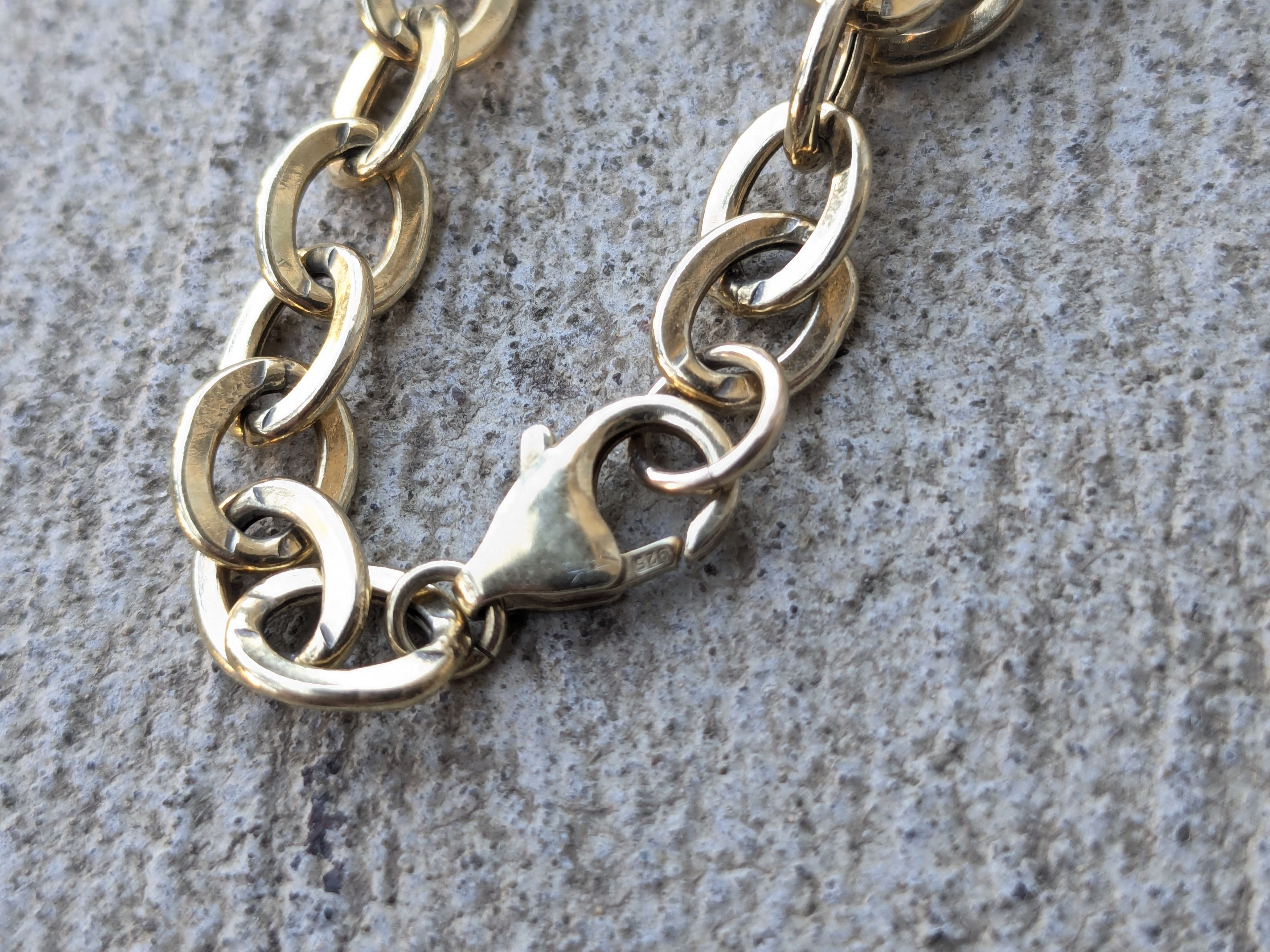 Sterling Silver Vintage Sterling Silver Necklace Choker Gold Plated Vermeil Size ONE SIZE - 8 Thumbnail