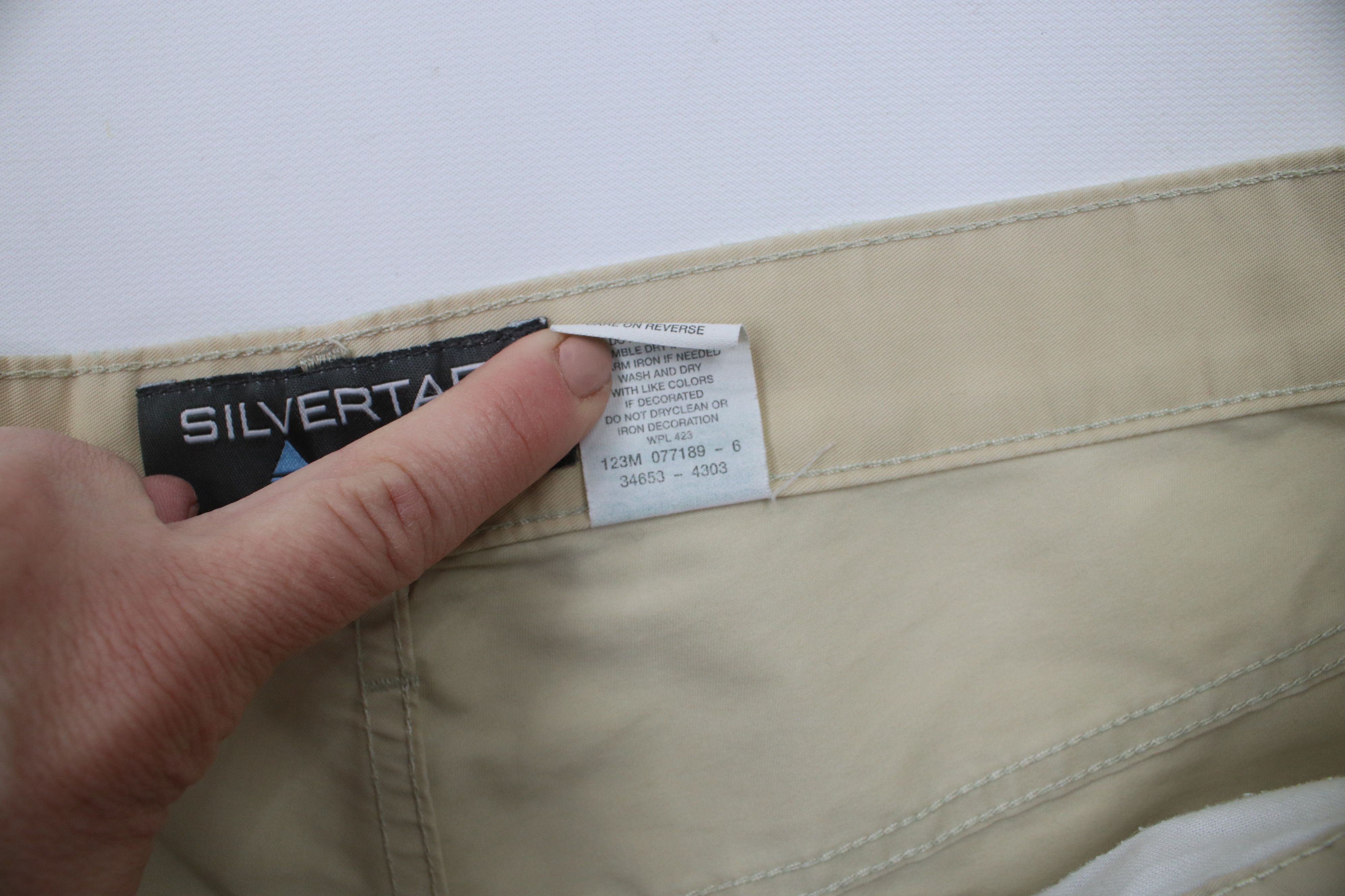 Levi's × Vintage Vintage 90s Levis Silvertab Mesh Pocket Cargo Shorts Beige Size US 36 / EU 52 - 8 Thumbnail