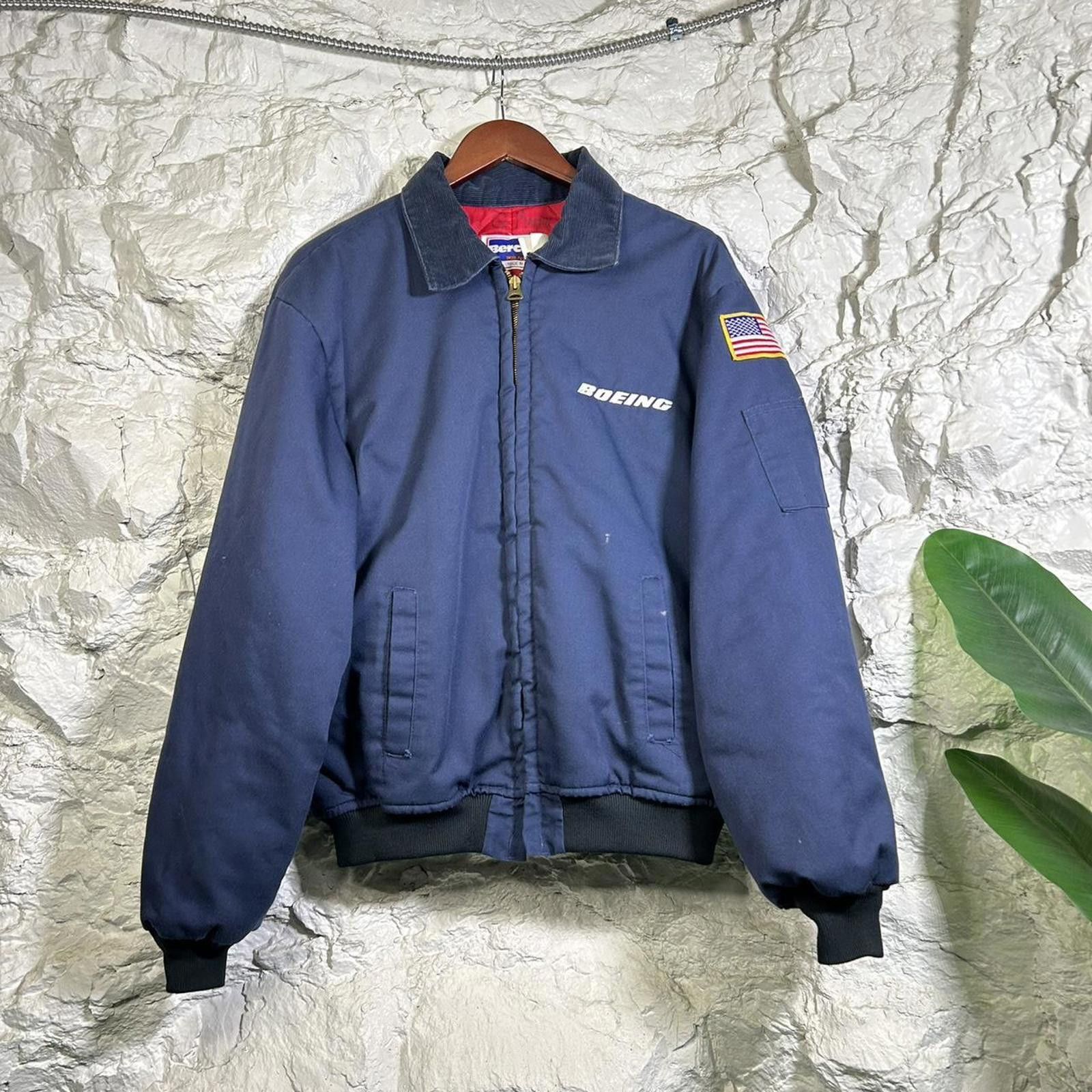 Other VTG Boeing Bomber Jacket Red Lined Size Large Size US L / EU 52-54 / 3 - 3 Thumbnail