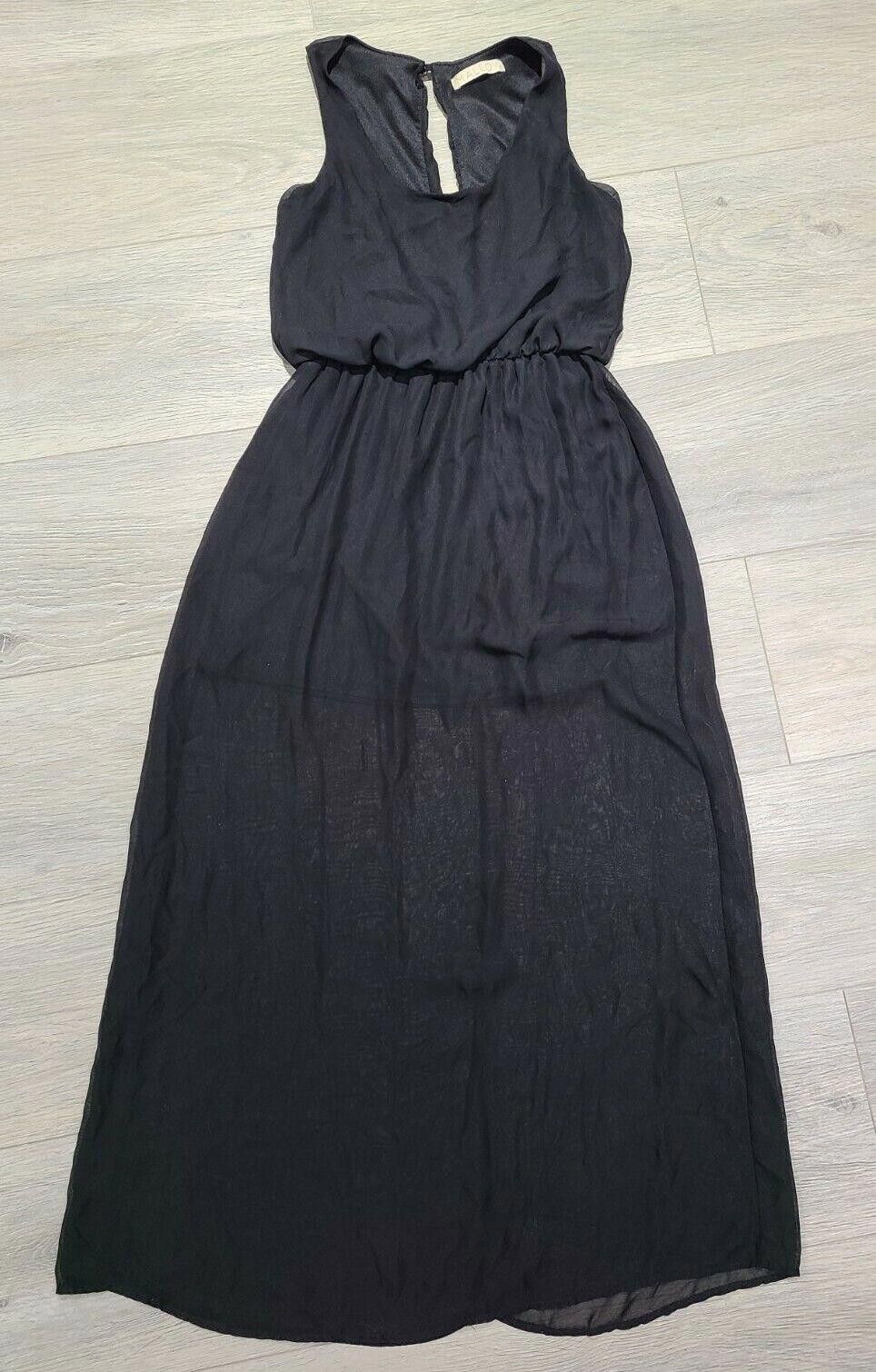 Designer Malloy Dress Medium Black Sheer Maxi Small Short slip Size S / US 4 / IT 40 - 1 Thumbnail