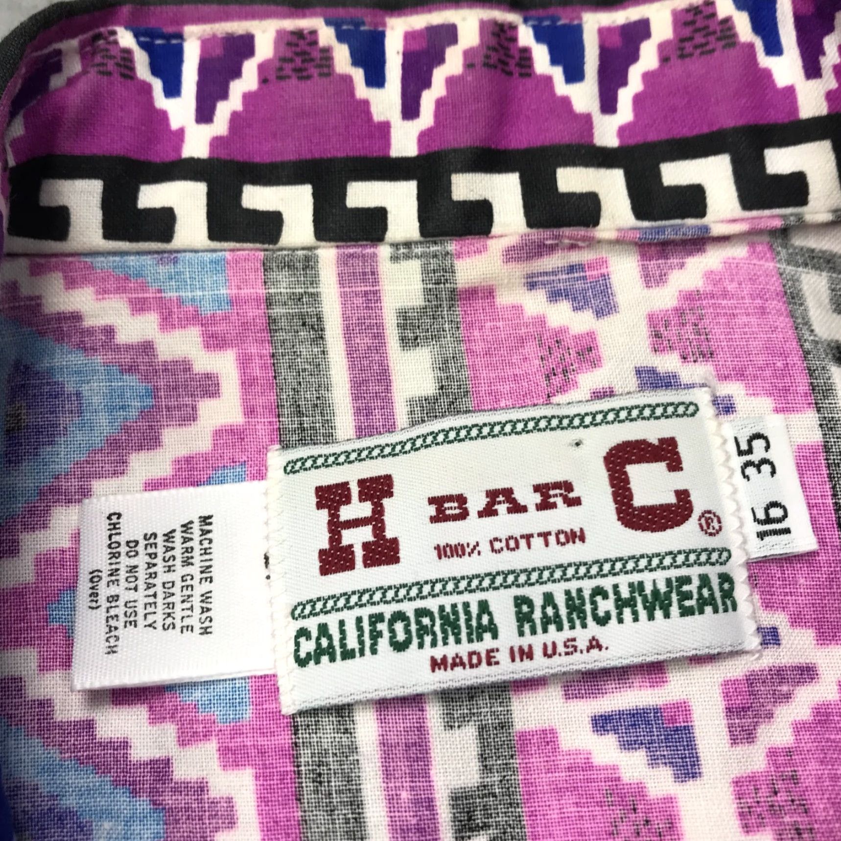 Vintage VINTAGE H Bar C Ranchwear Shirt Mens 16 35 Purple Pearl Snap Cowboy Rancher Size US L / EU 52-54 / 3 - 4 Thumbnail
