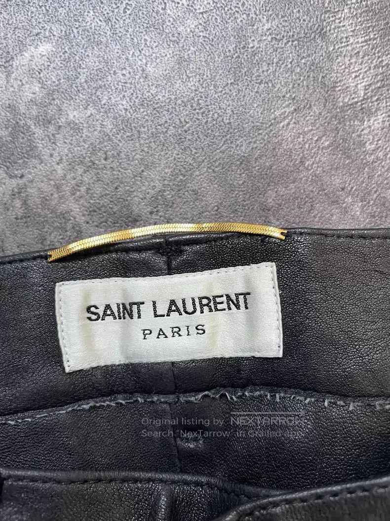Saint Laurent Paris Saint Laurent Paris size F38 Basic Leather Pants Size US 26 / EU 42 - 4 Thumbnail