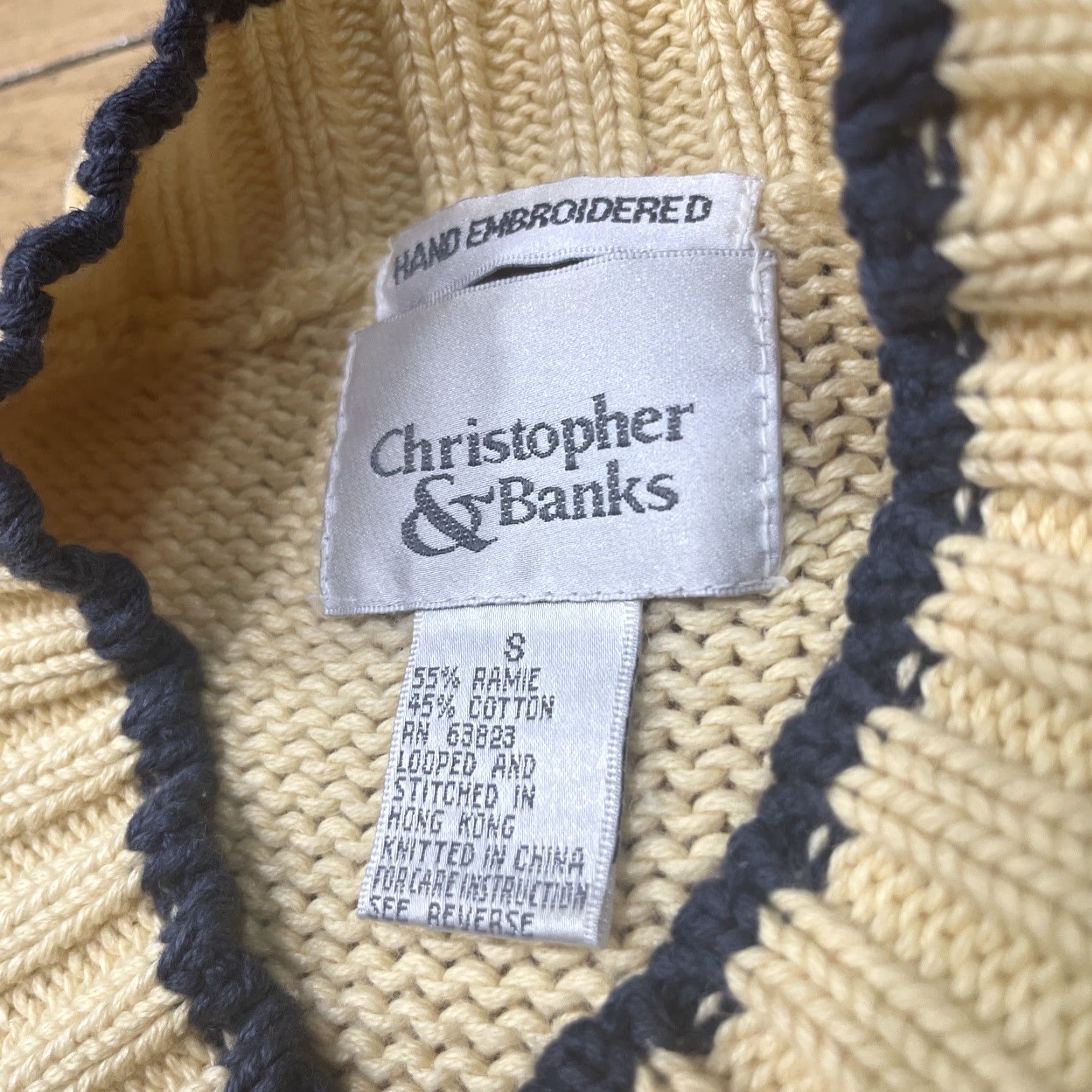 Vintage VINTAGE CHRISTOPHER & BANKS Sweater Women S Pullover Knit 90s Hand Embroidered Snowflake Shawl Neck Yellow Holiday Winter Cabin Snowflake Womens Size S / US 4 / IT 40 - 4 Thumbnail