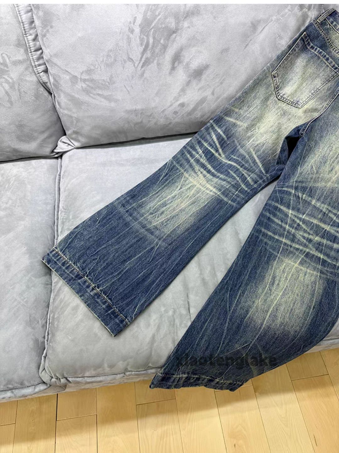 Vintage Unisex washed faded loose baggy skate hiphop jeans Size US 30 / EU 46 - 6 Thumbnail